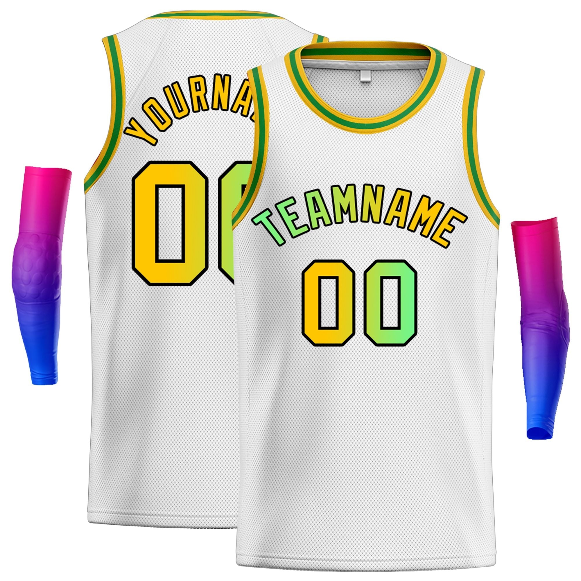 Benutzerdefinierte klassische Tops Schriftarten Farbverlauf Mode Tops Männer Casual Basketball Jersey