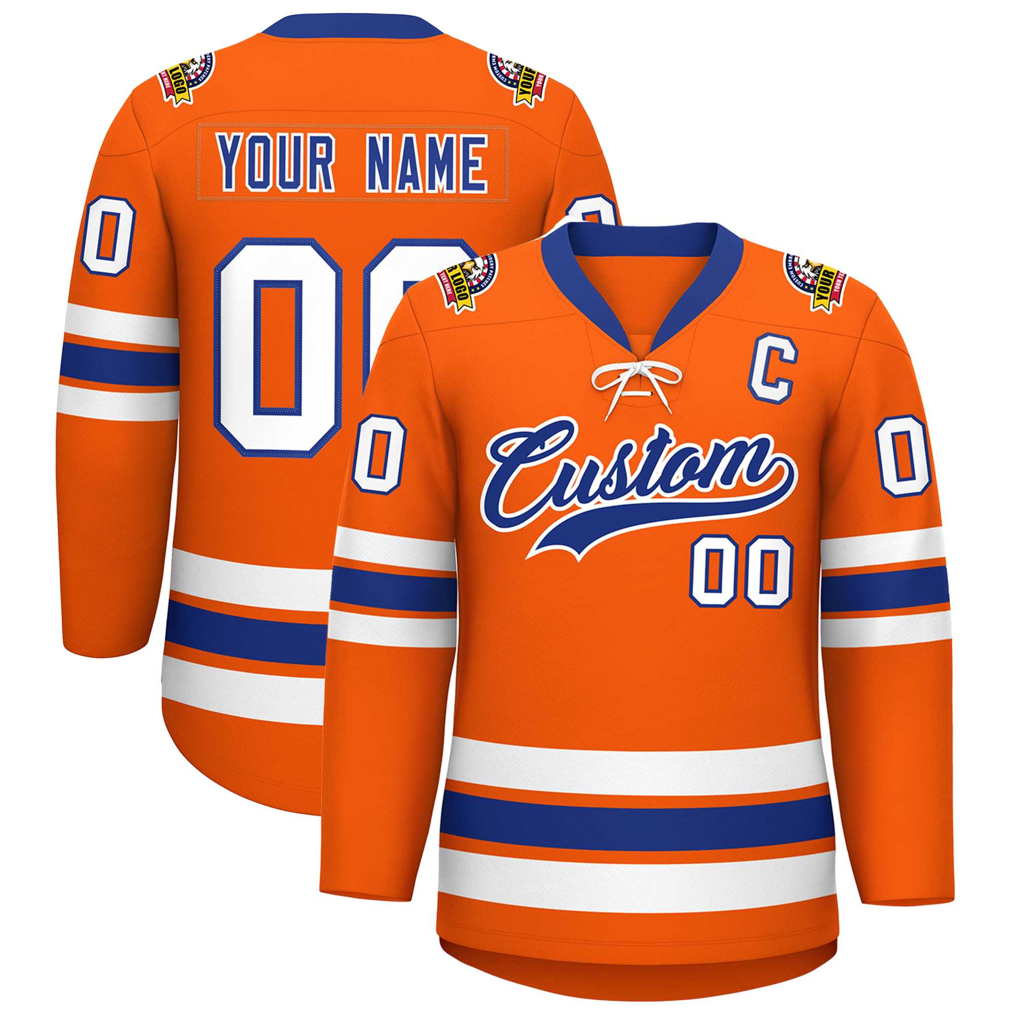 Custom Lace-Up Neck Hockey Jersey