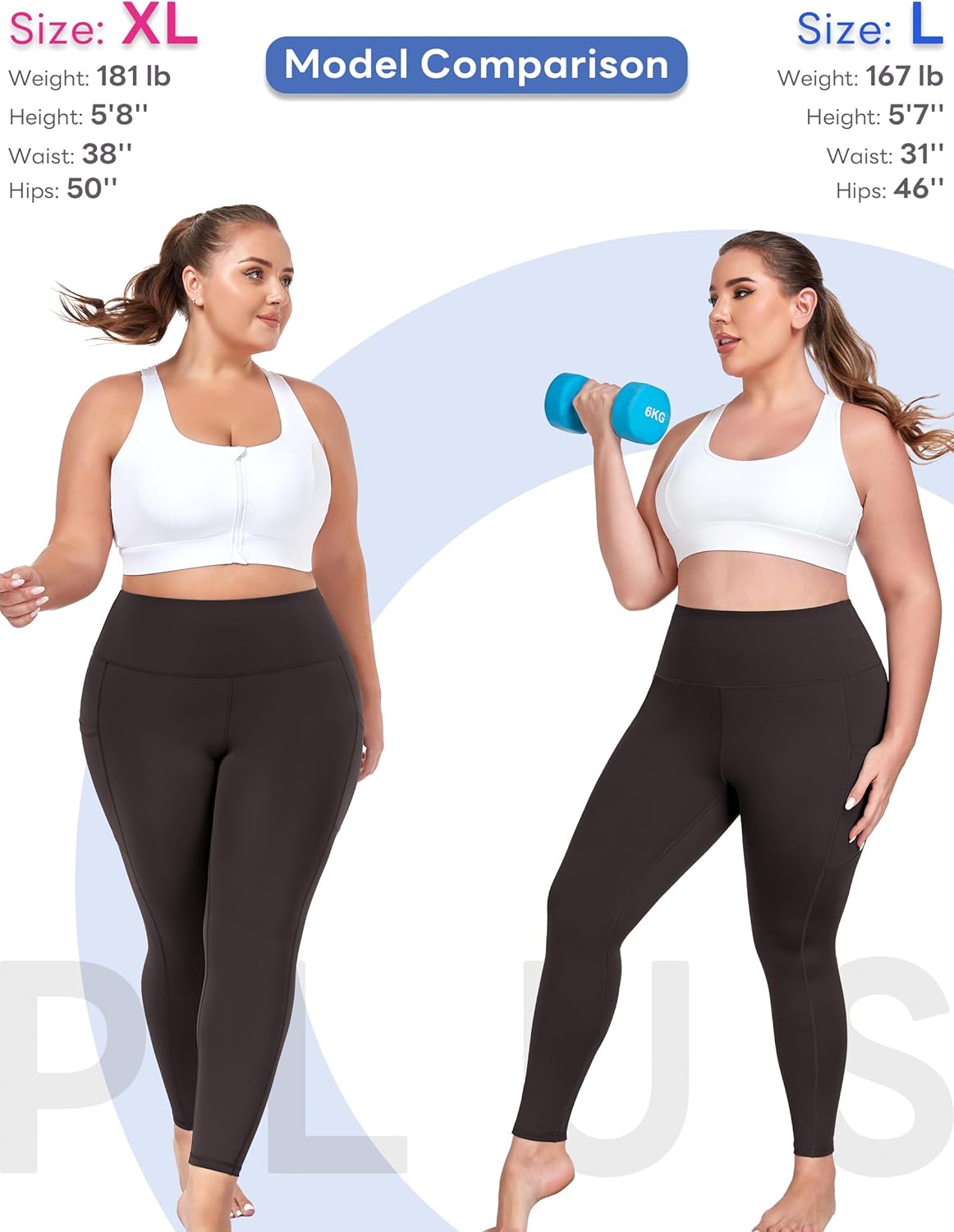 Plus Size Yoga Pants with Pockets L-6XL Soft Stretch Leggings High Waisted Tummy Control Thick Workout 25 Plus Size Yoga Pants with Pockets L-6XL Soft Stretch Leggings High Waisted Tummy Control Thick Workout 25