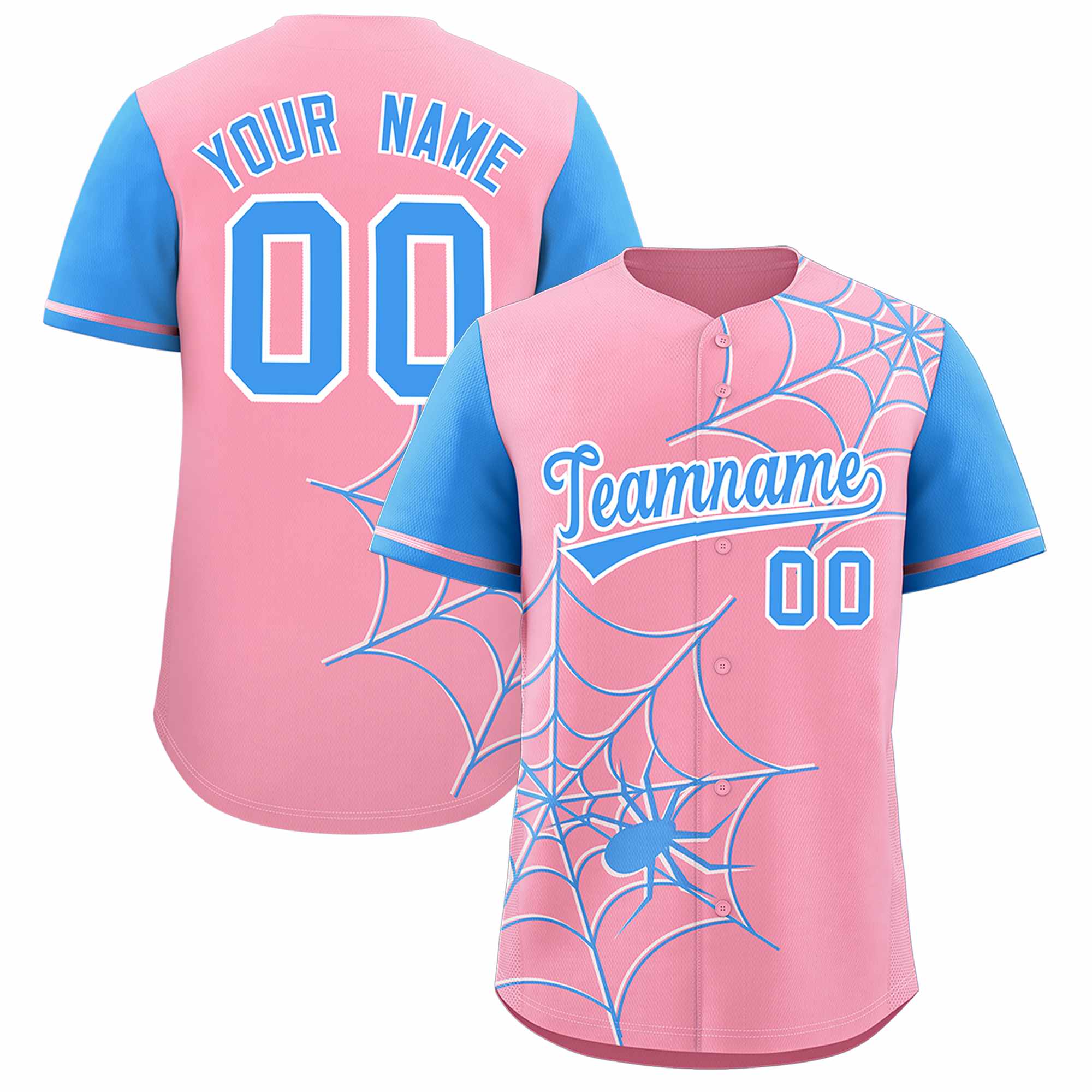Benutzerdefiniertes Spinnennetz-Muster, Raglanärmel, authentisches Baseball-Trikot