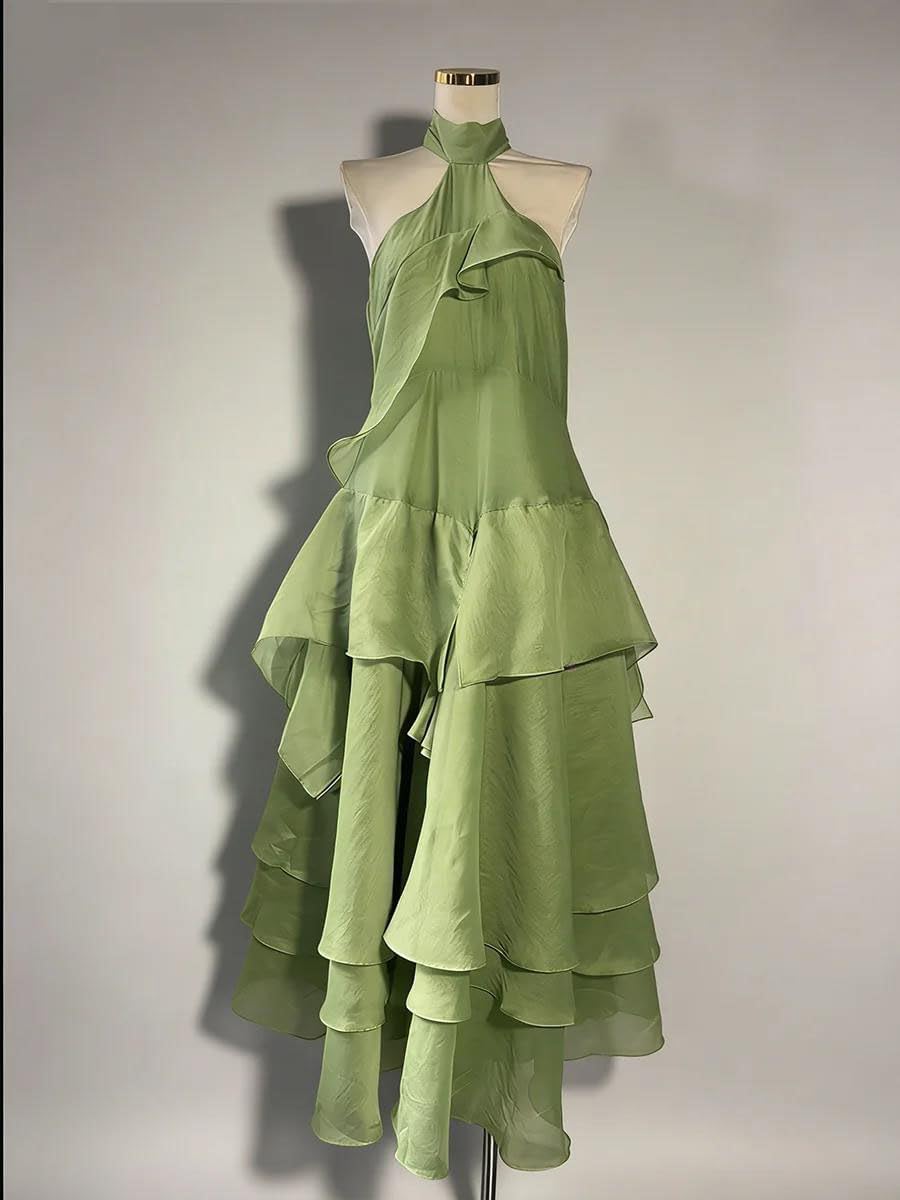 Women's Halter Tiered Maxi Dress Sleeveless Ruffle Lavender Women's Halter Tiered Maxi Dress Sleeveless Ruffle Lavender