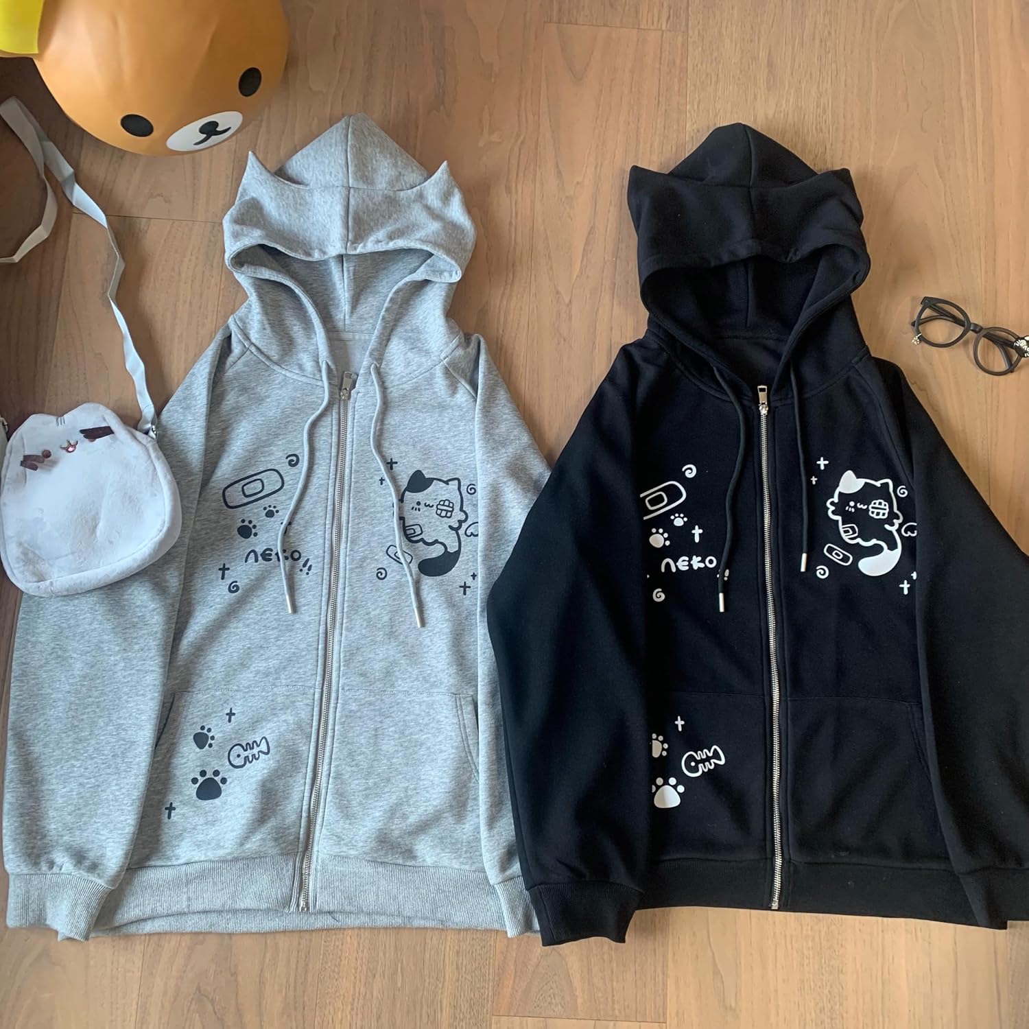 Womens Y2K Zip Up Cute Graphic Hoodies Cat Ears Cartoon Harajuku Kawaii Clothes Oversize Streetwear Jacket Womens Y2K Zip Up Cute Graphic Hoodies Cat Ears Cartoon Harajuku Kawaii Clothes Oversize Streetwear Jacket