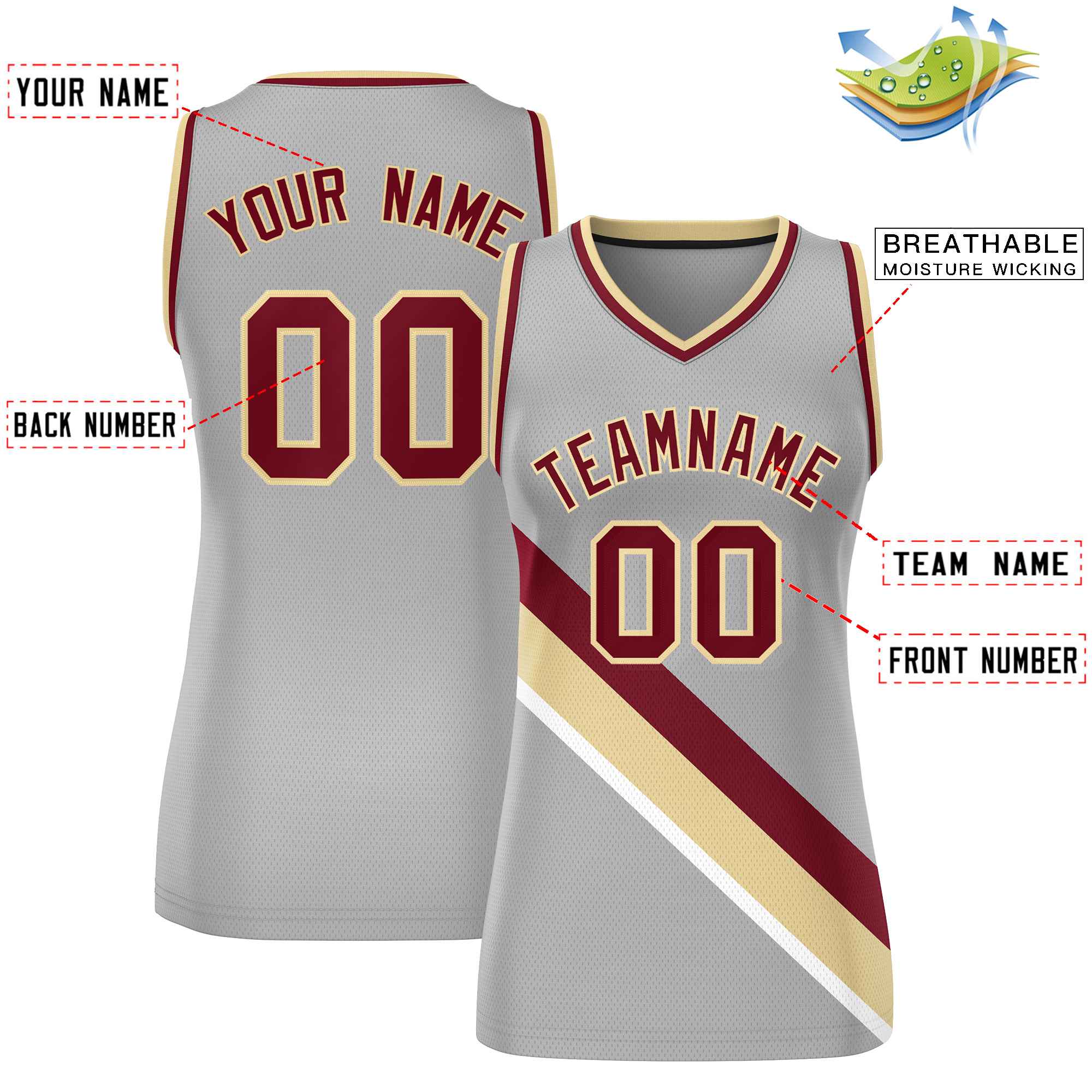 Benutzerdefiniertes dickes Slash Fashion Tops Mesh-Basketballtrikot für Frauen