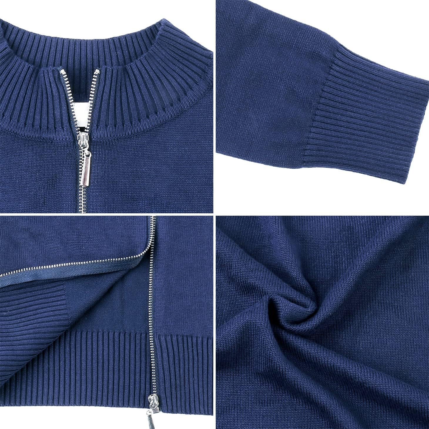 Zip Front Jacket for Women Casual Cardigan Up Sweater Tops Long Sleeve Knitted Sweatshirts Zip Front Jacket for Women Casual Cardigan Up Sweater Tops Long Sleeve Knitted Sweatshirts