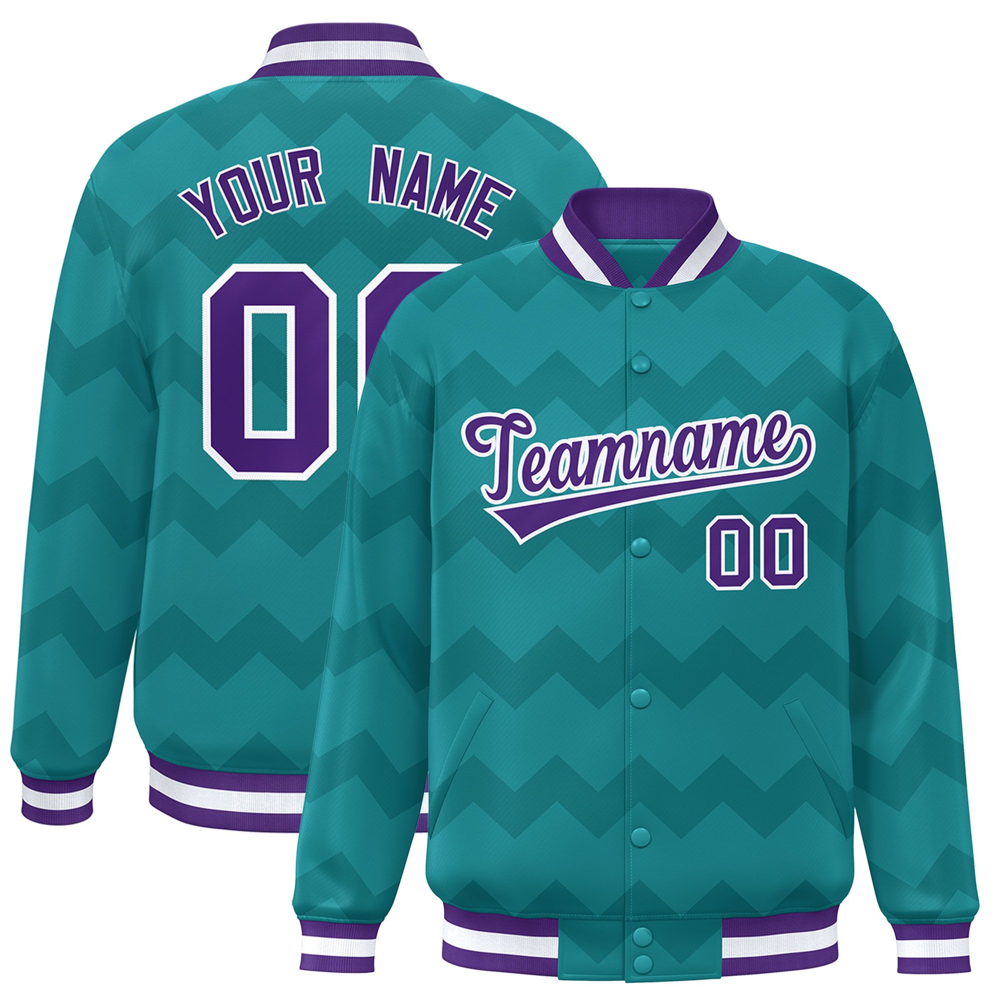 Custom Varsity Full-Snap Ripple Color Block Letterman Jacket