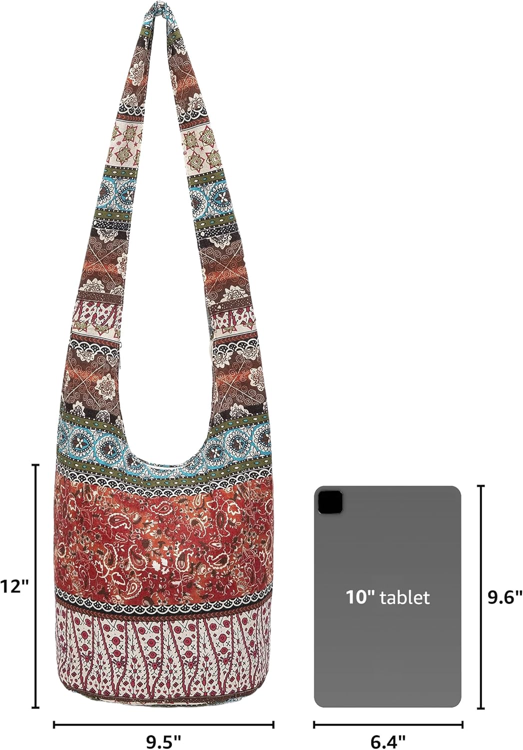 Women's Bohemian Patchwork Canvas Hobo Shoulder Bag Women's Bohemian Patchwork Canvas Hobo Shoulder Bag