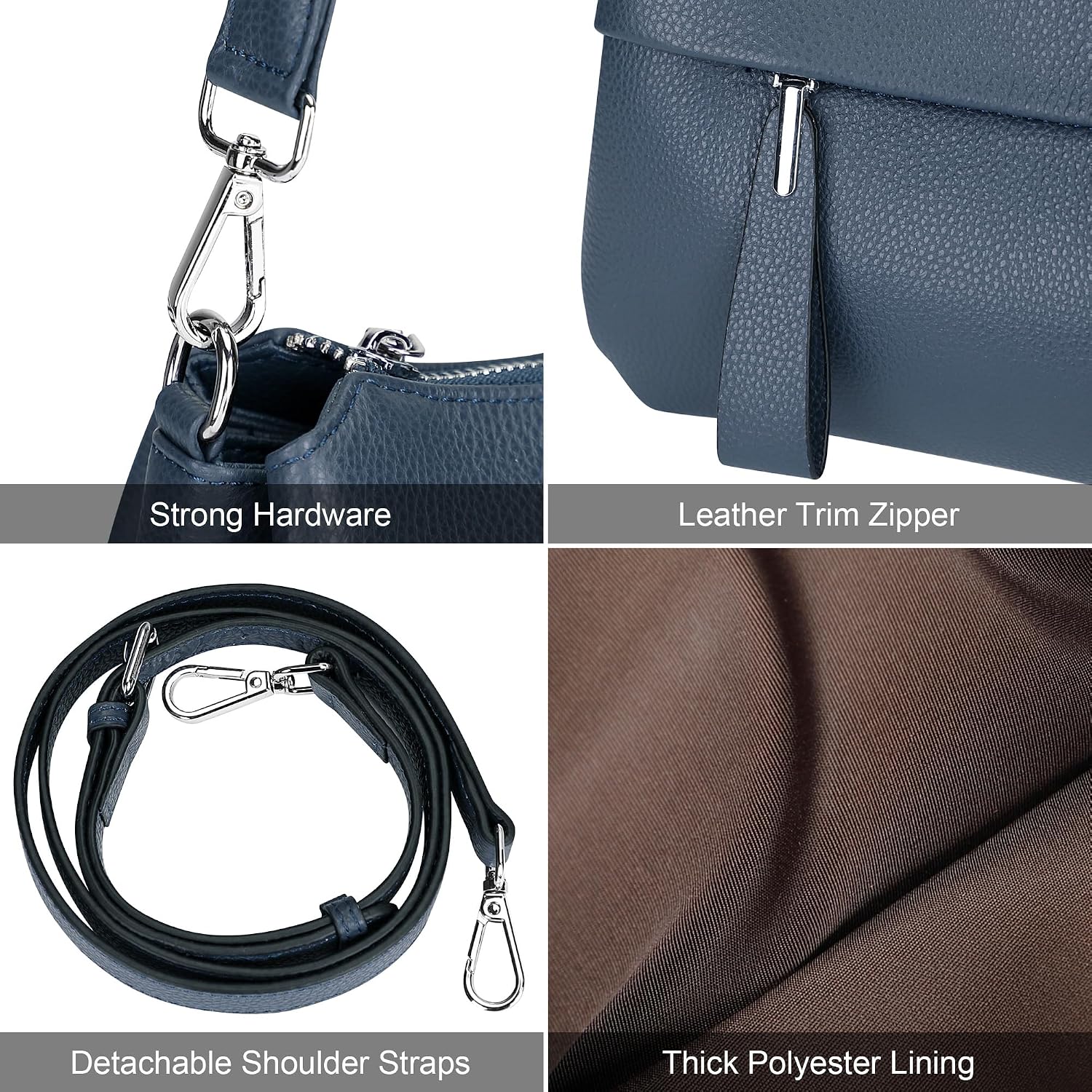 Women's Genuine Leather Hobo Crossbody Bag with Tassel