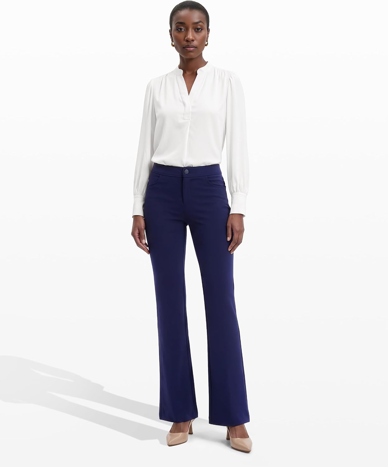 Women's High Rise Bootcut Dress Pants (Navy) Women's High Rise Bootcut Dress Pants (Navy)