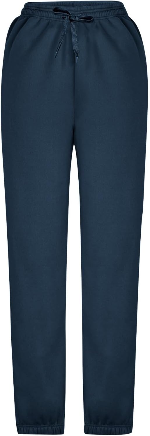 Plain Sweatpants for Women Spring Casual Trousers Elastic Drawstring High Waisted Baggy Lounge Pants with Pockets