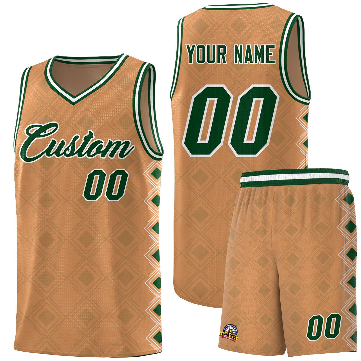 Maßgeschneidertes hellbraunes Basketball-Trikot mit seitlichen Blöcken für Sportuniformen