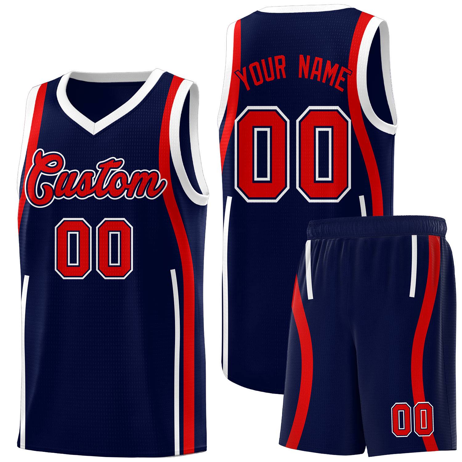 Benutzerdefinierte Basketball-Kits mit Bandmuster
