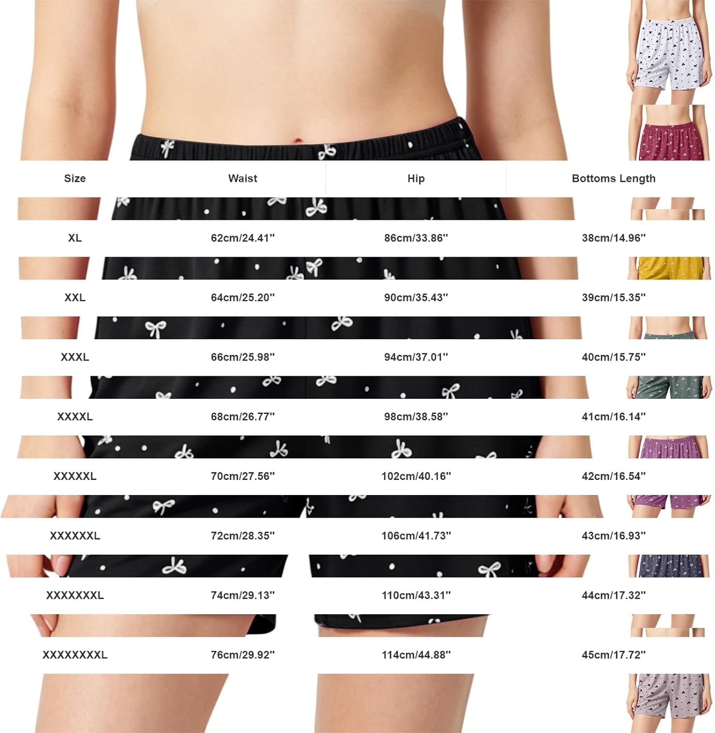 Women's Mustard Bow Print Lounge Shorts Elastic Waist Women's Mustard Bow Print Lounge Shorts Elastic Waist