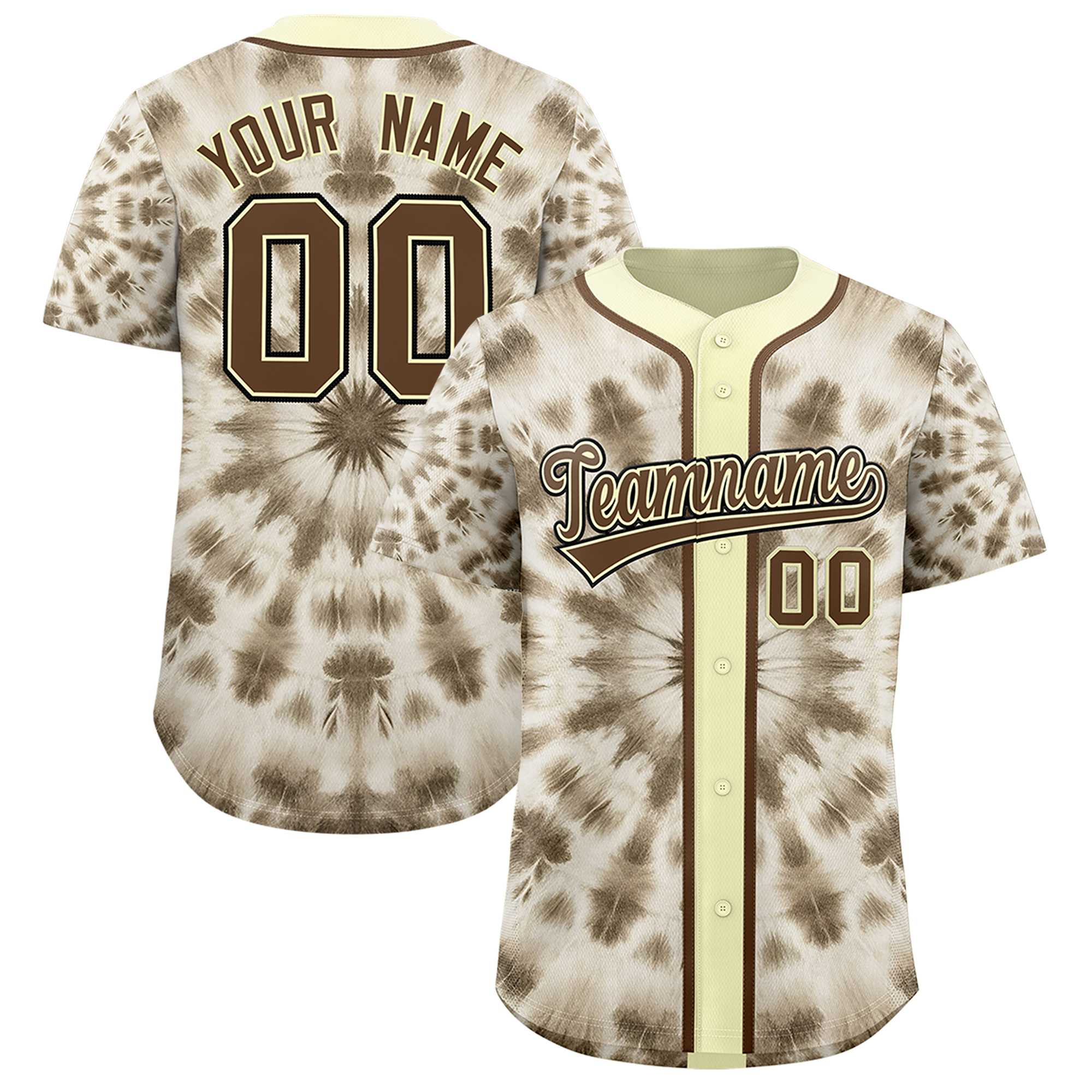 Authentisches Baseball-Trikot mit individuellem Tie-Dye-Graffiti-Muster Authentisches Baseball-Trikot mit individuellem Tie-Dye-Graffiti-Muster