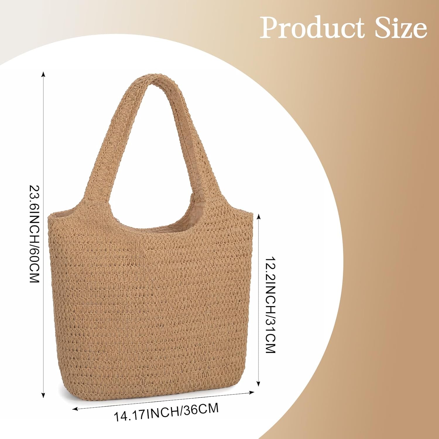 Women's Canvas Tote Bag Beige Minimalist