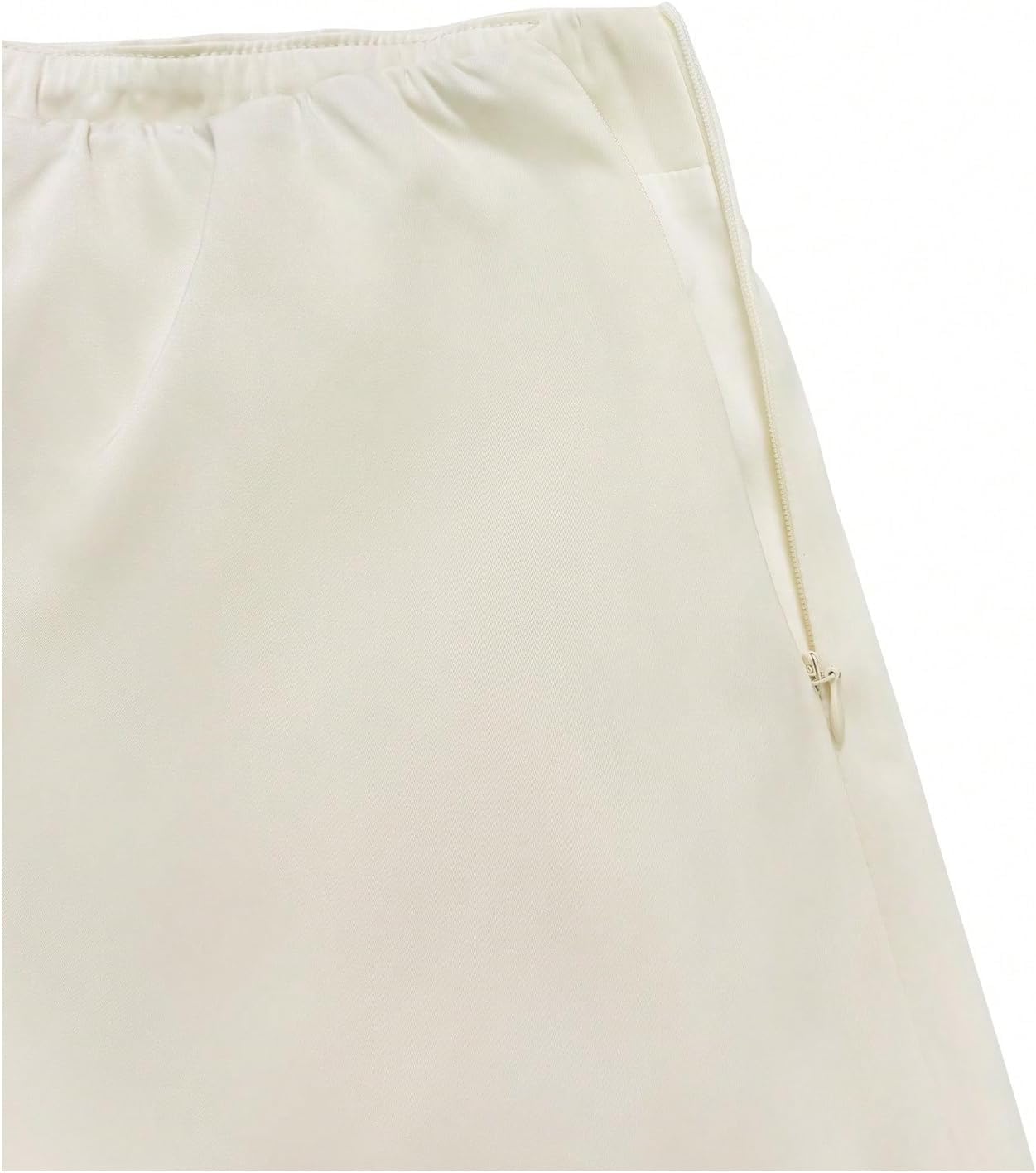 Women's Lace Trim Maxi Skirt Side Zipper Ivory Women's Lace Trim Maxi Skirt Side Zipper Ivory