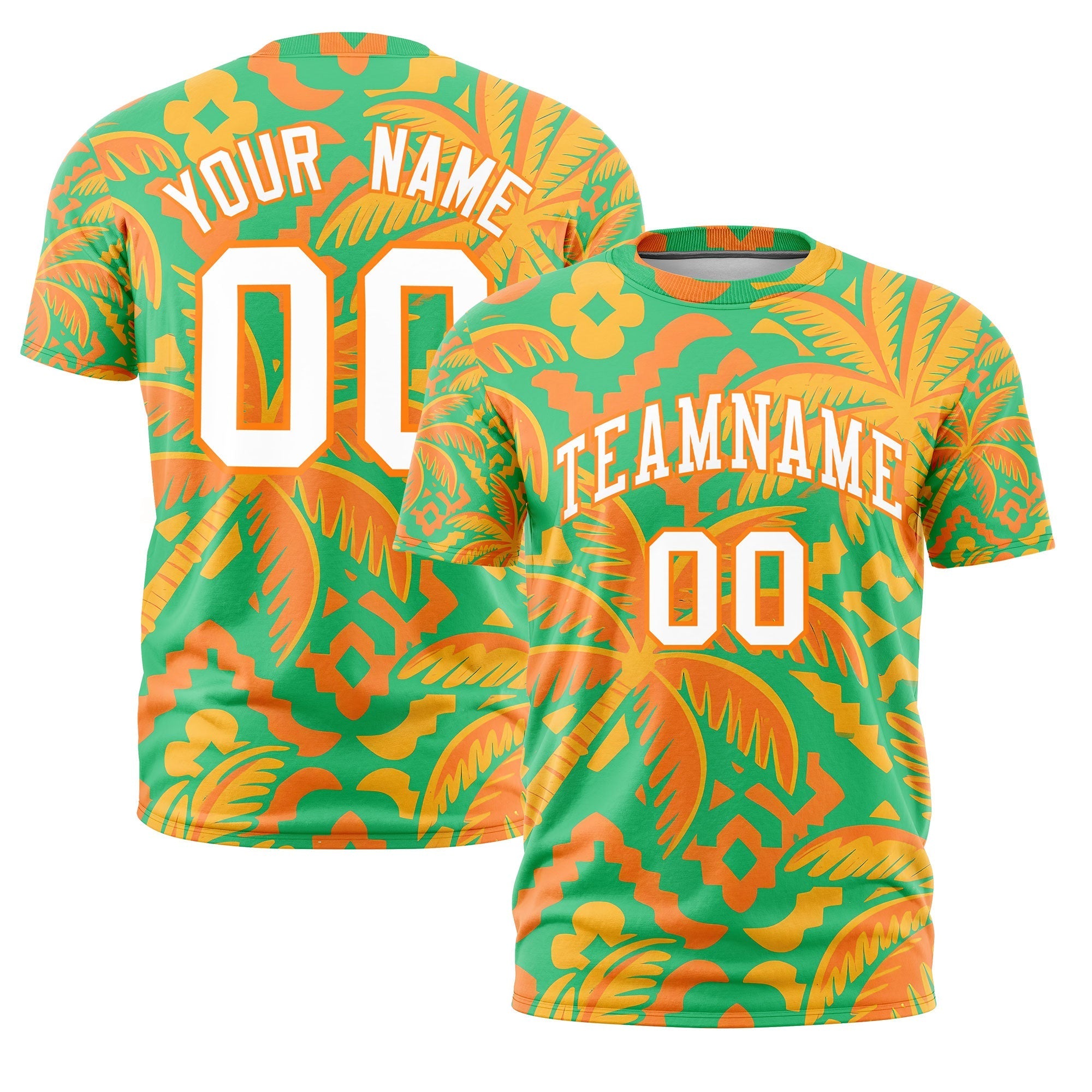Benutzerdefiniertes T-Shirt im hawaiianischen Stil mit Graffiti-Muster