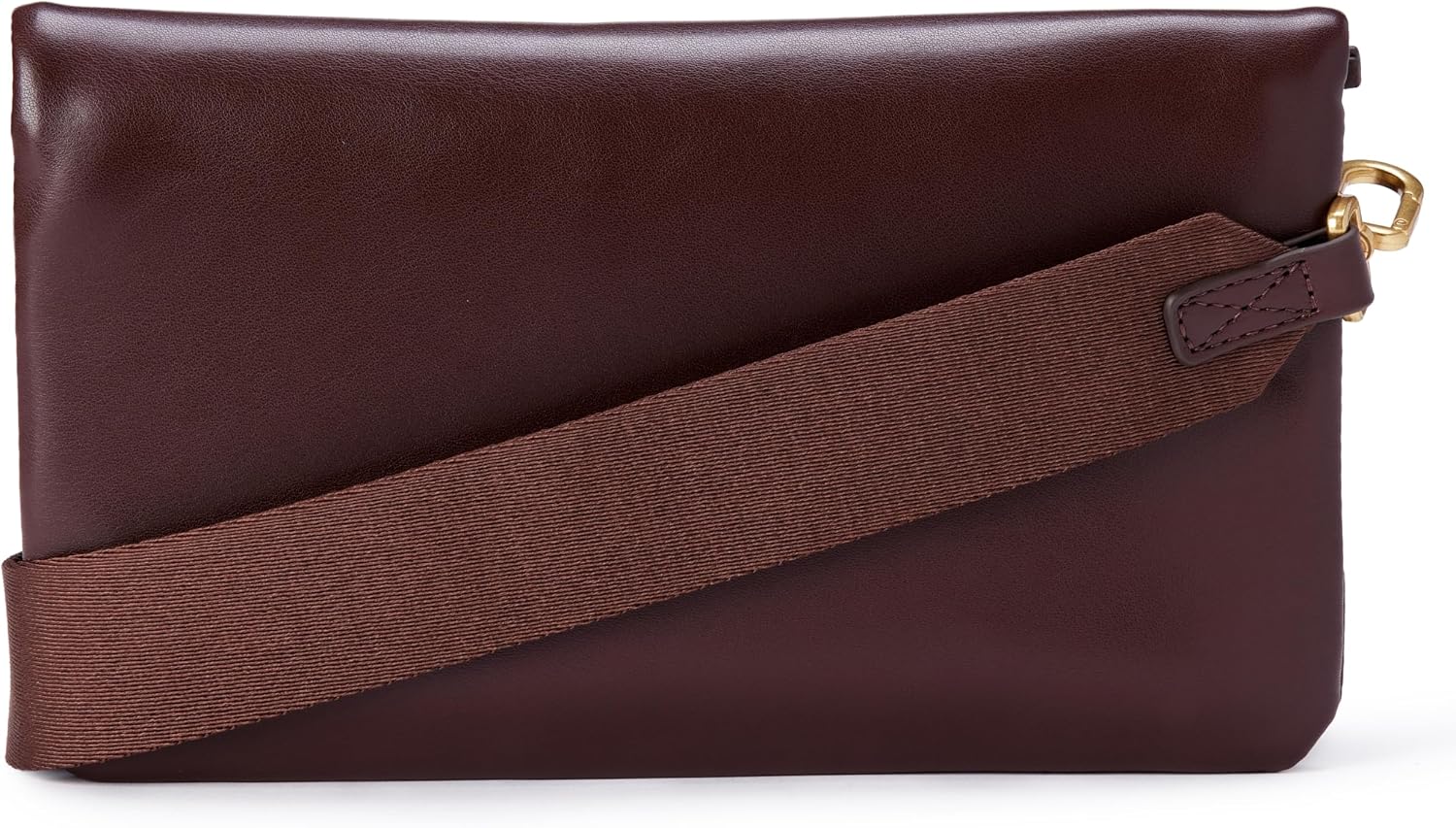 Women's Leather Clutch Crossbody Bag with Adjustable Strap Burgundy