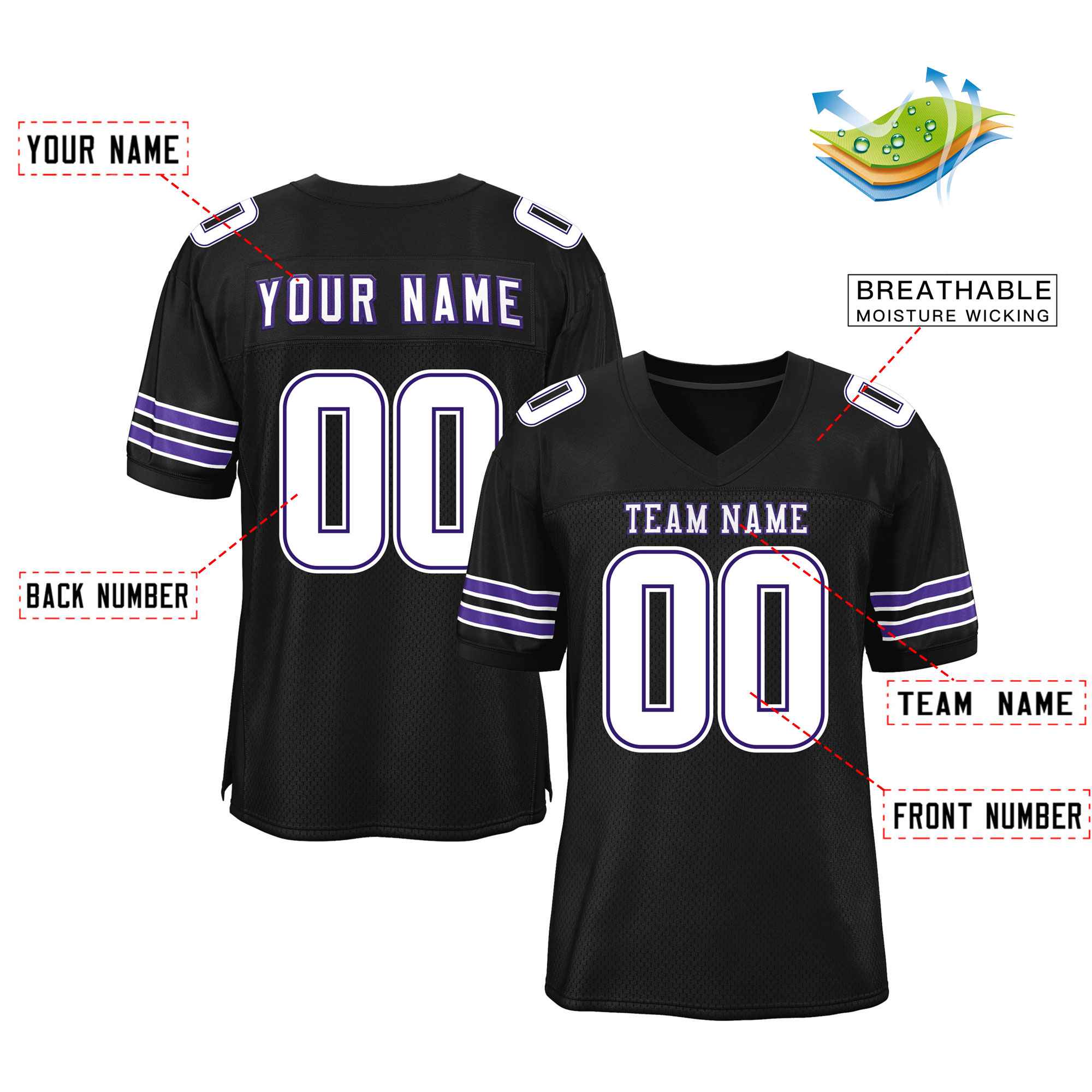 Maßgeschneidertes authentisches Mesh-Fußballtrikot im klassischen Stil