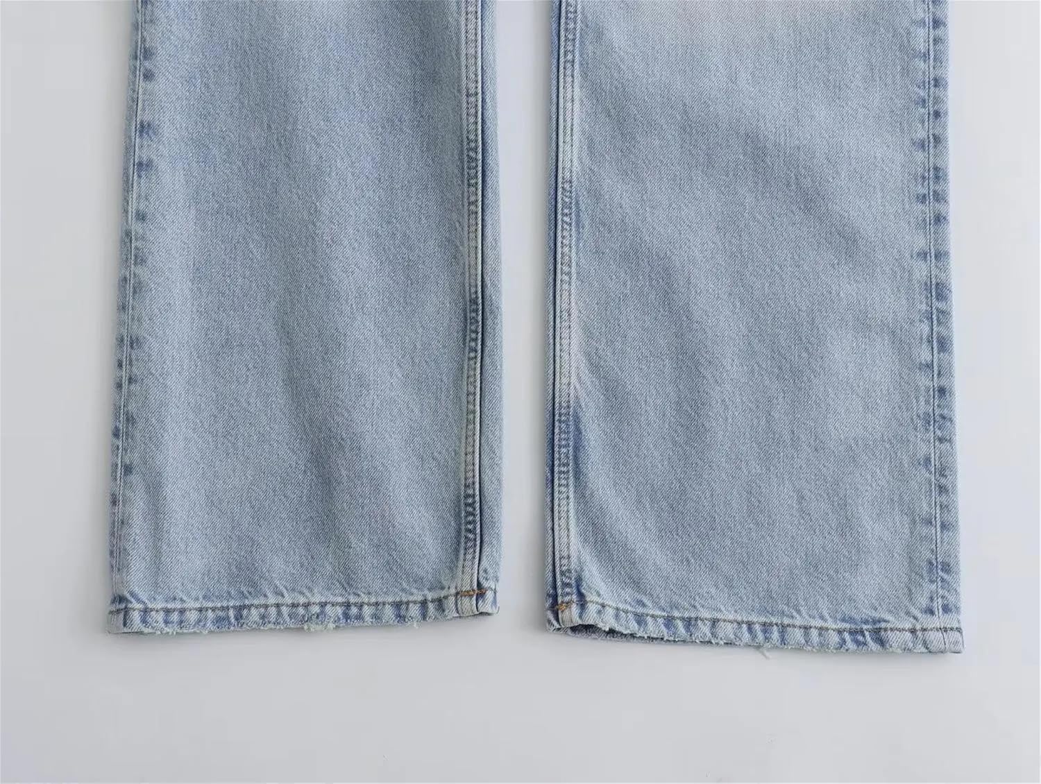 Women's Distressed Boyfriend Straight Leg Jeans Vintage Wash