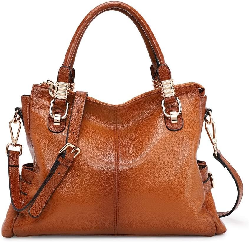 Women's PU Leather Tote Bag Brown Quilted