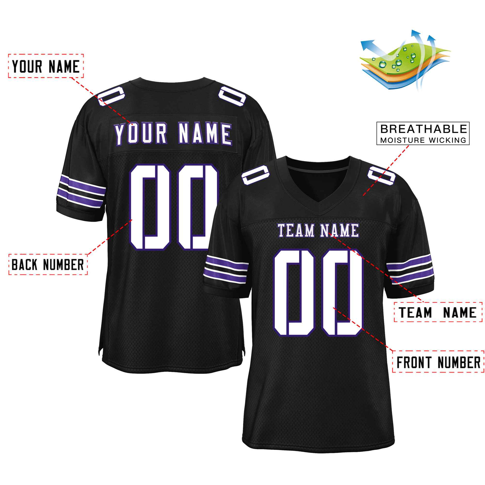 Maßgeschneidertes authentisches Mesh-Fußballtrikot im klassischen Stil