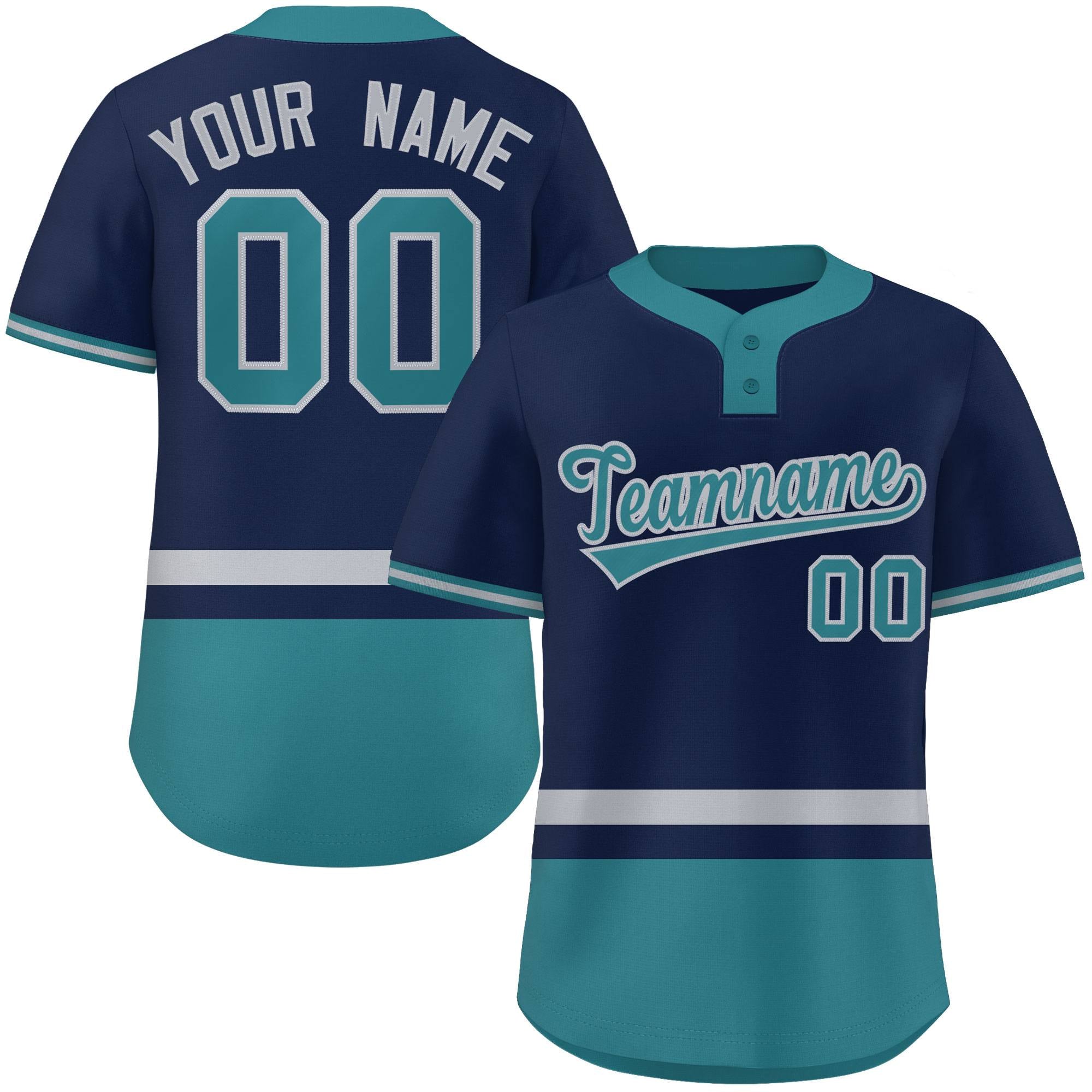 Custom Color Block Personalized Authentic Two-Button Softball Jersey