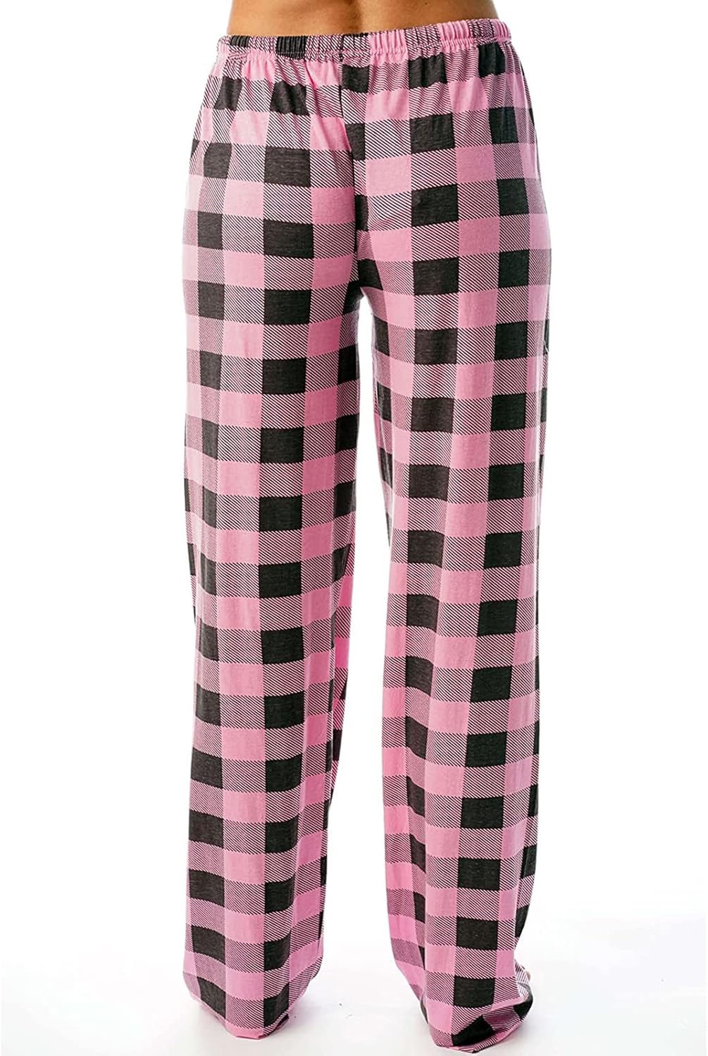 Buffalo Plaid Pajama Pants Women Soft Stretch Lightweight Lounge Fit Drawstring Sleep Trousers