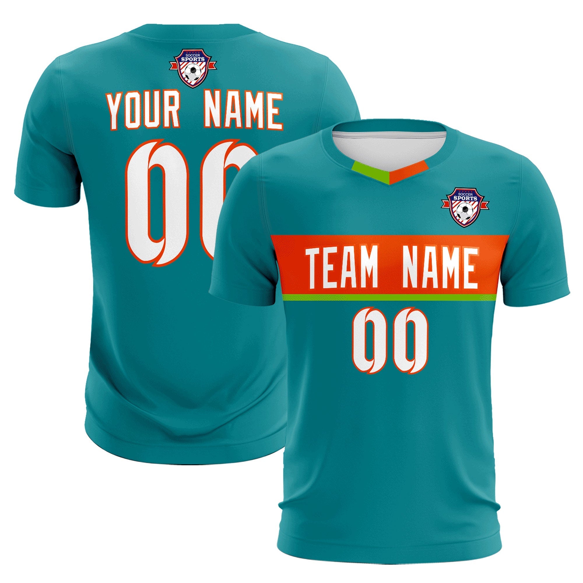 Benutzerdefinierte Aqua Classic Sports Sets Fußball-Shirt-Trikot