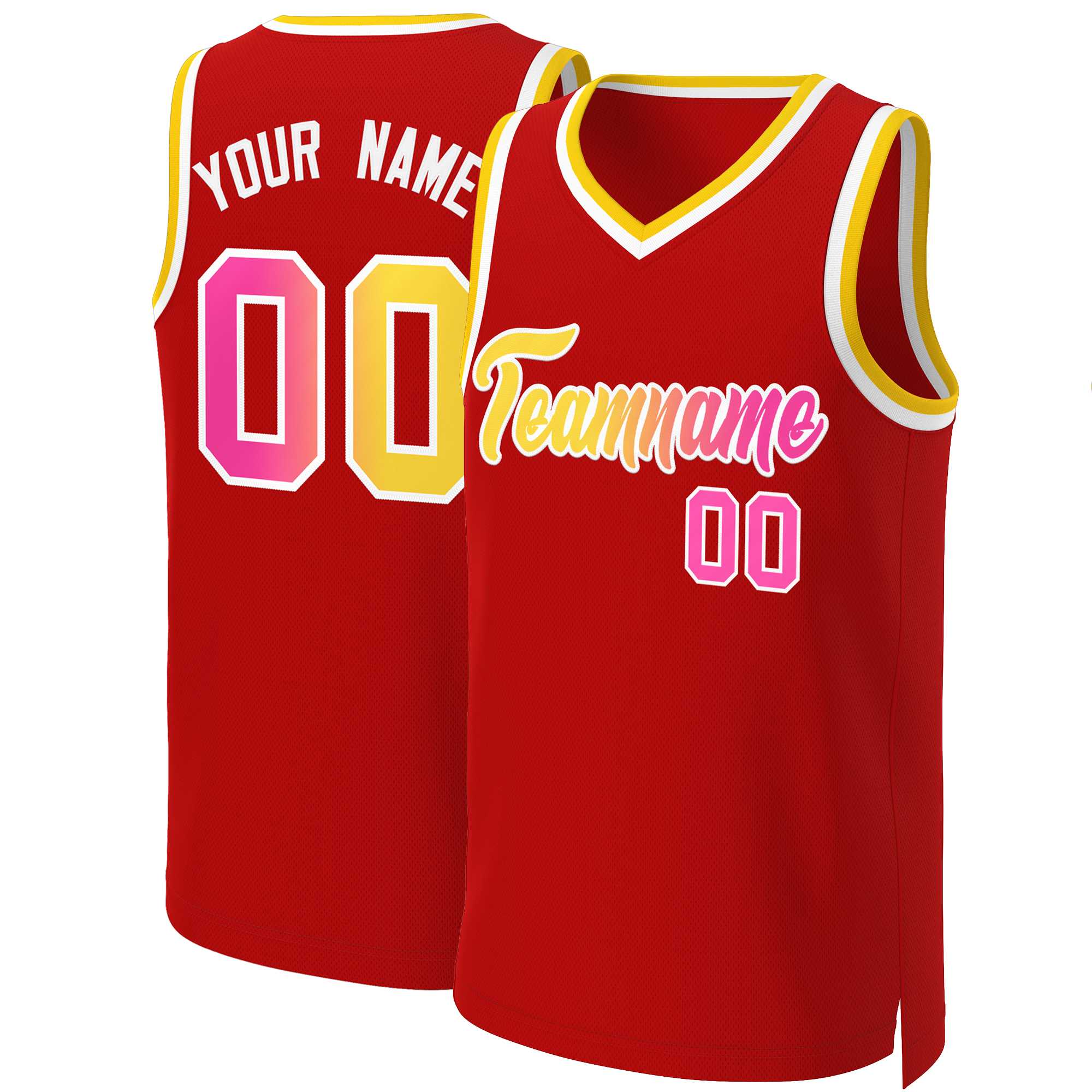Benutzerdefiniertes Basketballtrikot mit klassischem Farbverlauf und modischen Oberteilen