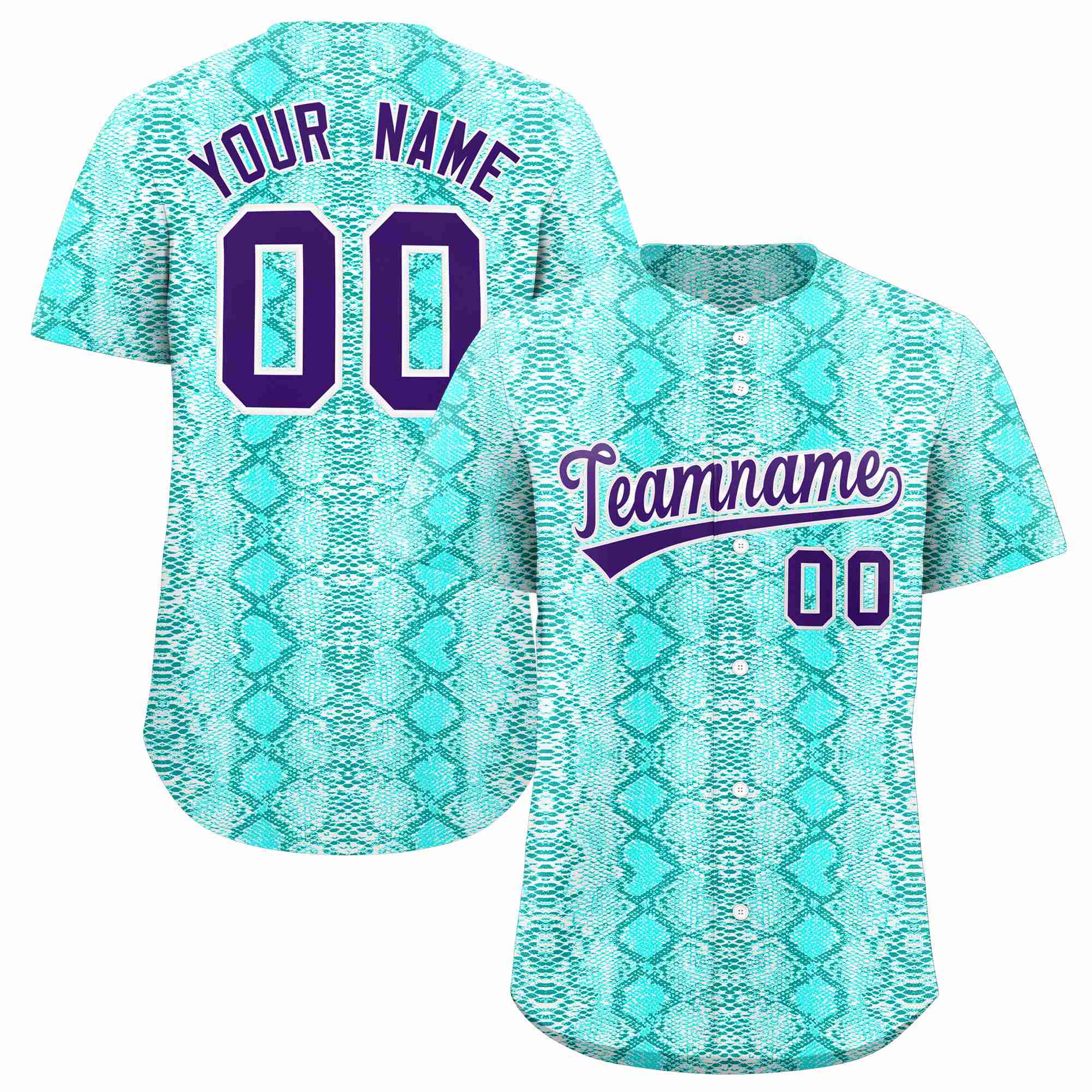 Benutzerdefiniertes authentisches Baseball-Trikot mit mehrfarbigem Schlangenledermuster