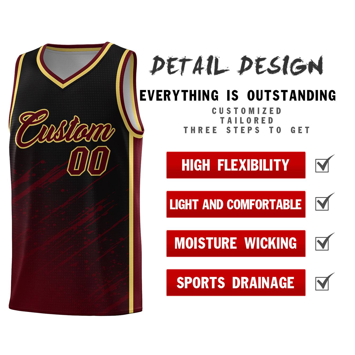 Maßgeschneiderte Splash-Basketballuniformen leicht für die Schule