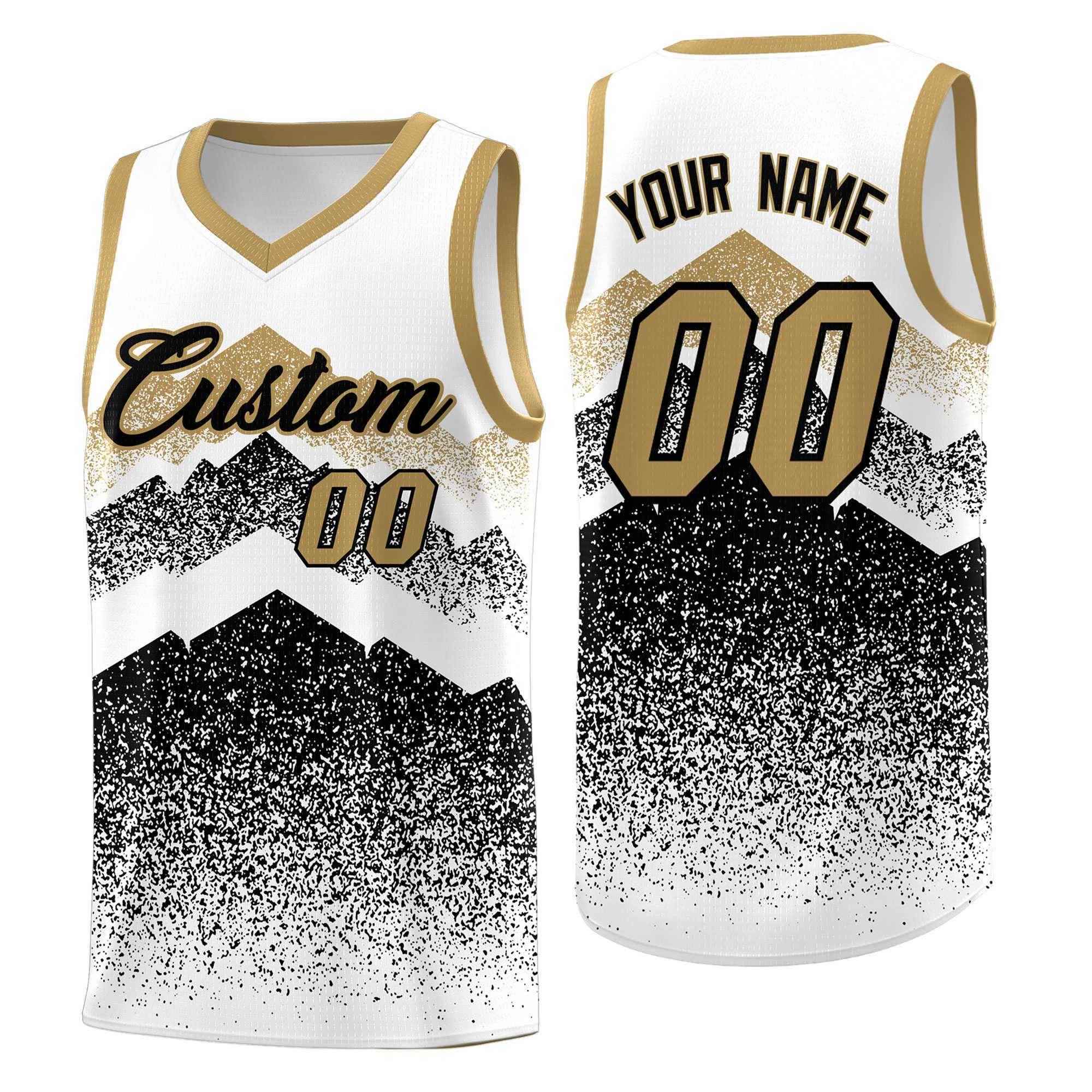 Benutzerdefiniertes Mountain Fade Drapable Gradient Fashion Uniform-Basketballtrikot