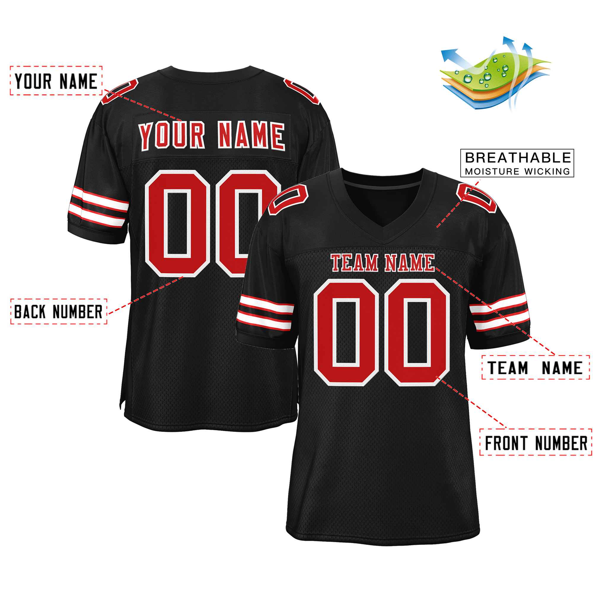 Maßgeschneidertes authentisches Fußballtrikot im klassischen Stil