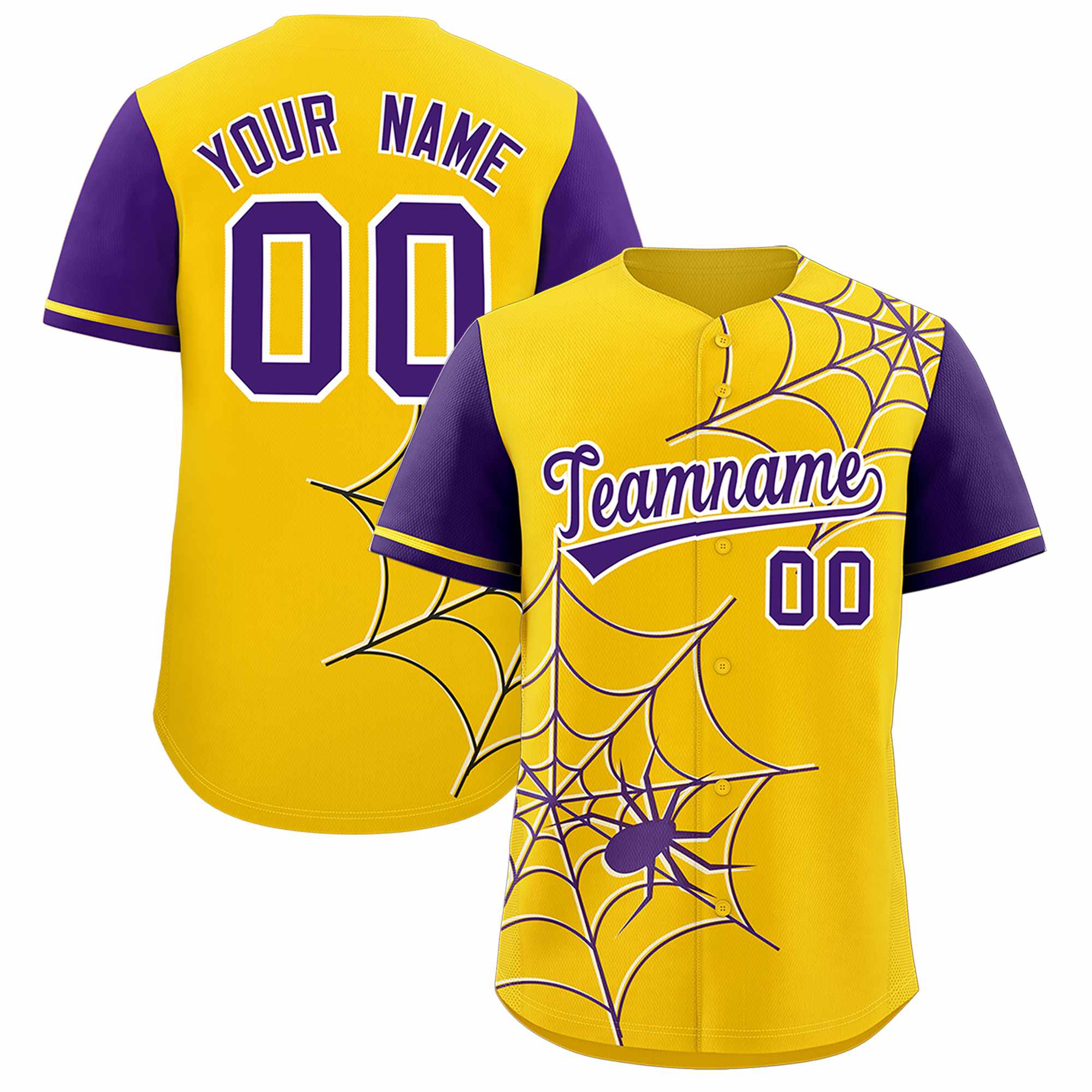 Benutzerdefiniertes Spinnennetz-Muster, Raglanärmel, authentisches Baseball-Trikot