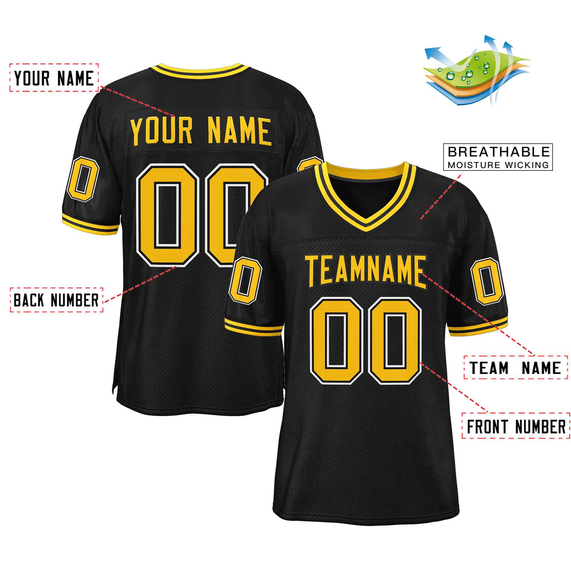 Maßgeschneidertes authentisches Fußballtrikot im klassischen Stil