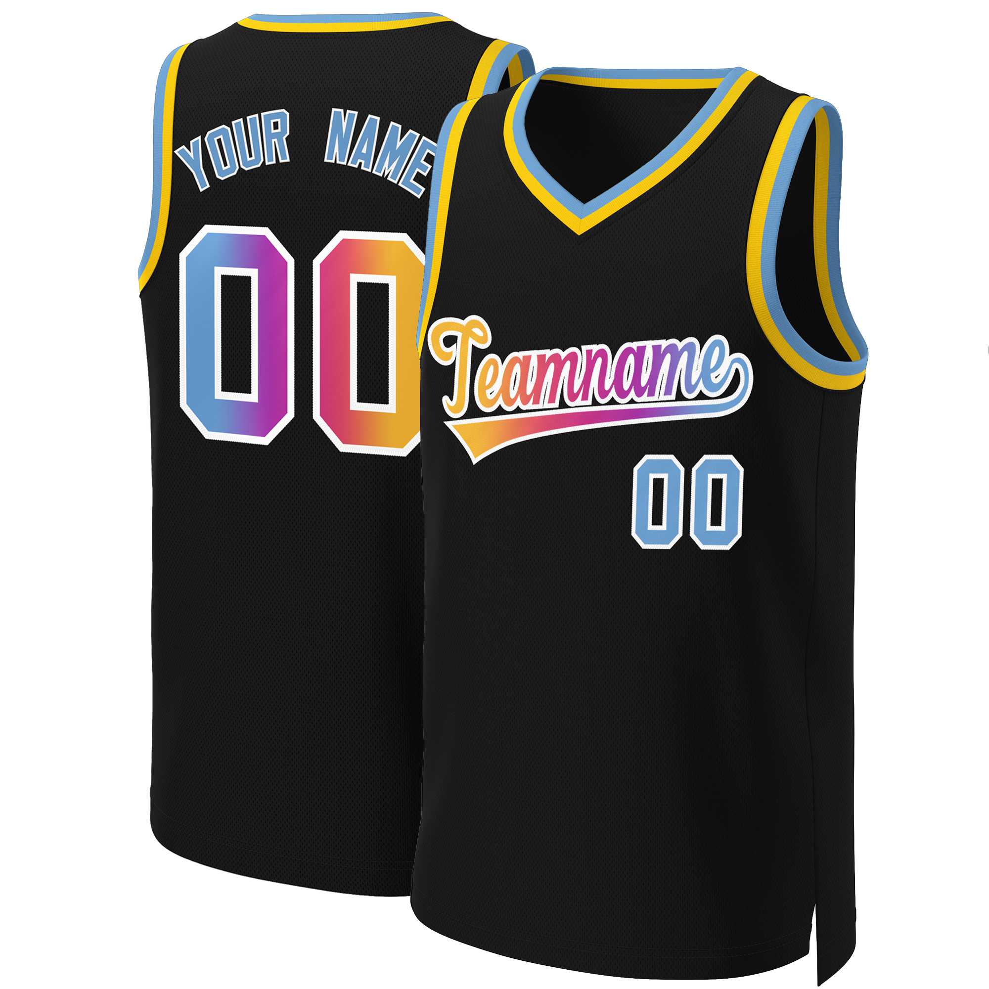 Benutzerdefiniertes Basketballtrikot mit klassischem Farbverlauf und modischen Oberteilen