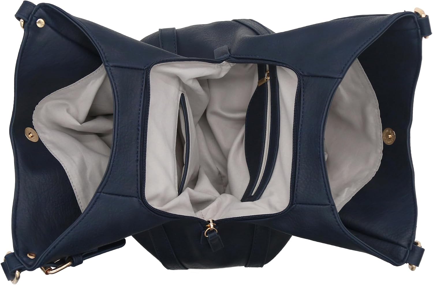 Women's Faux Leather Hobo Shoulder Bag Navy Purple