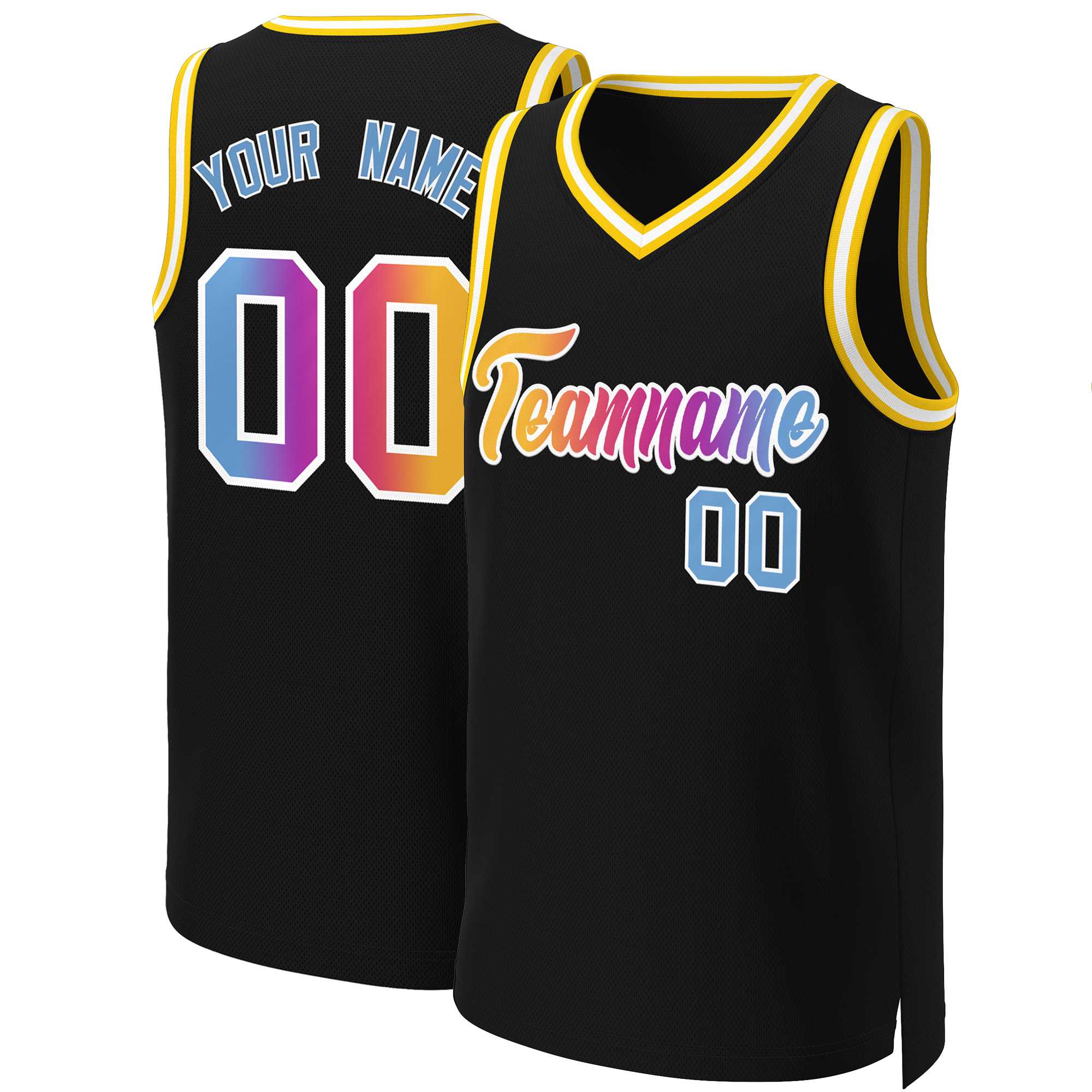 Benutzerdefiniertes Basketballtrikot mit klassischem Farbverlauf und modischen Oberteilen