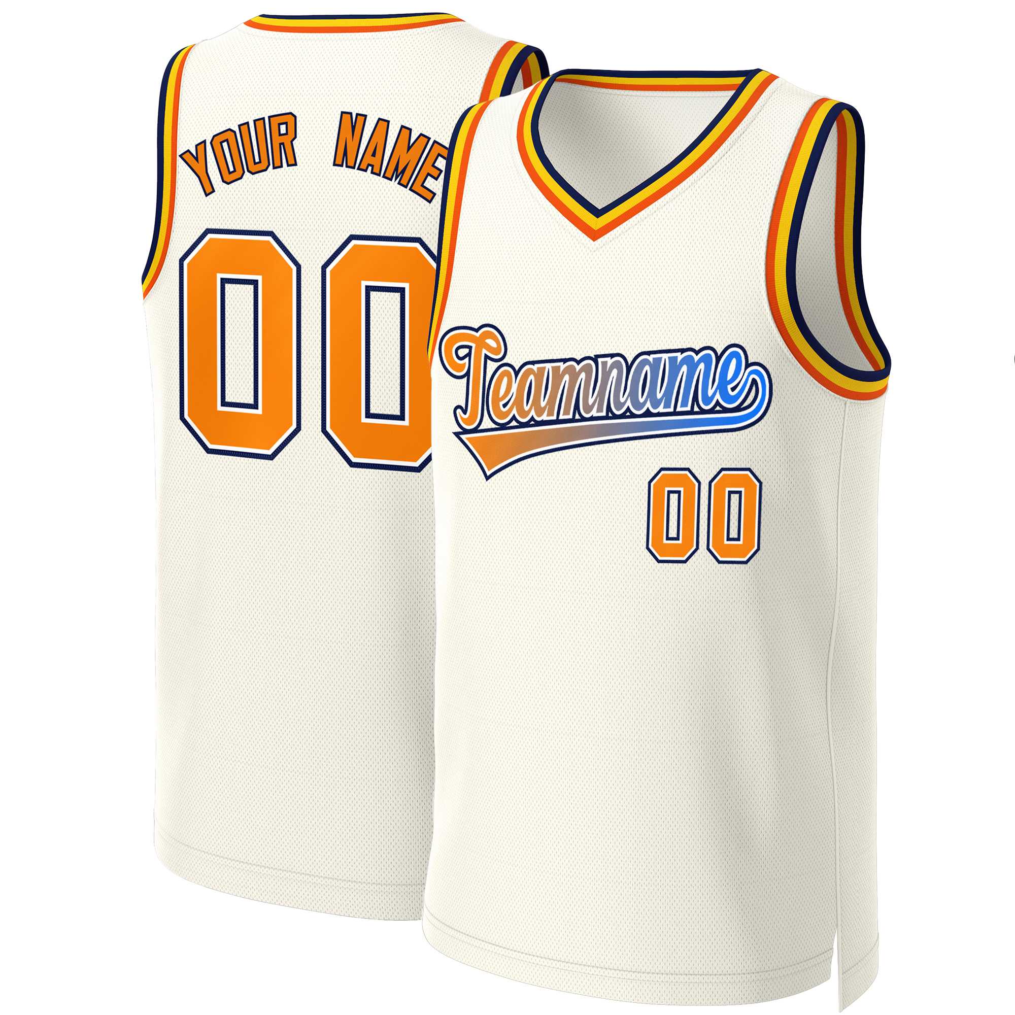Benutzerdefiniertes Basketballtrikot mit klassischem Farbverlauf und modischen Oberteilen