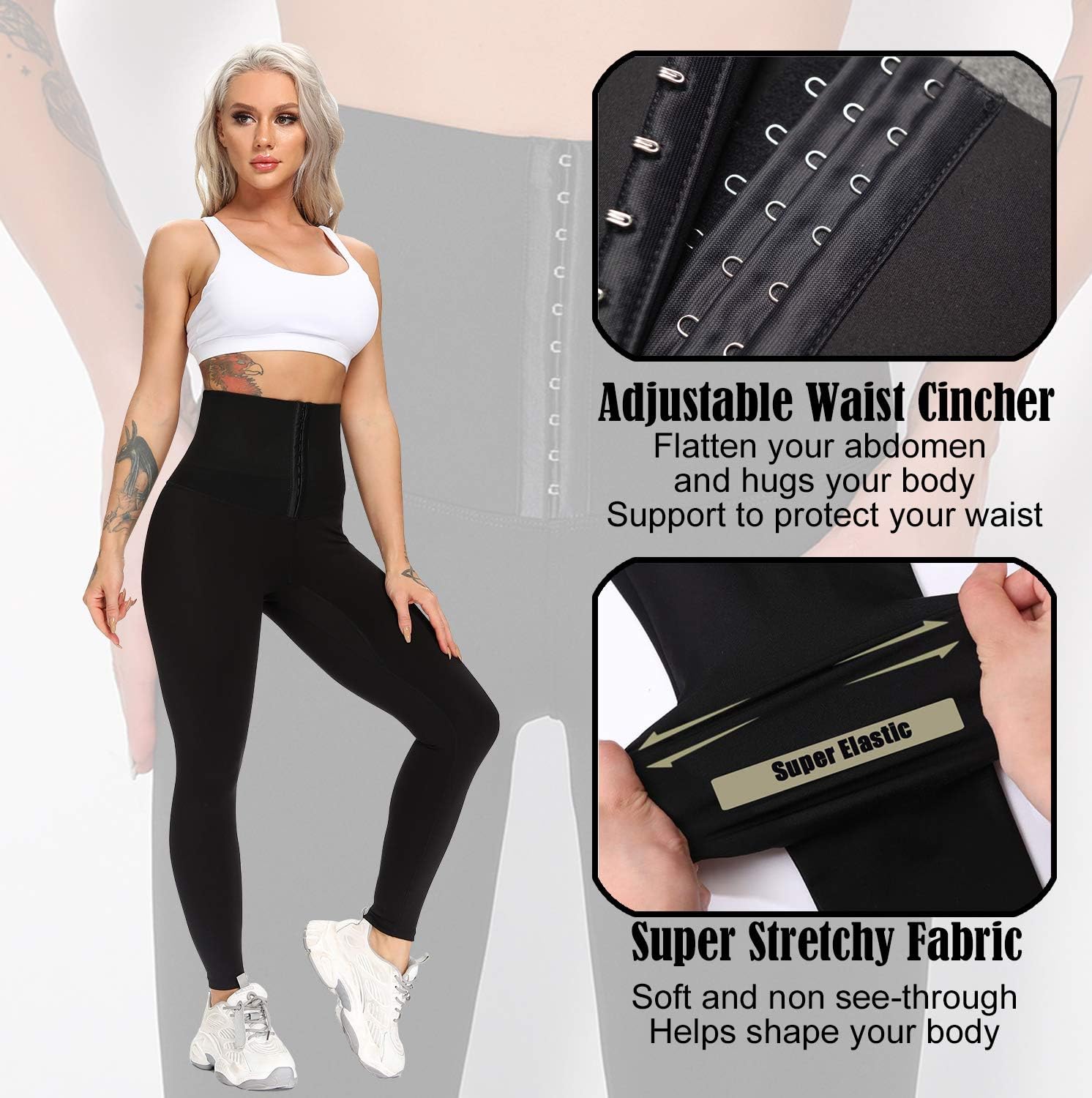 Super High Waist Corset Leggings for Women Shaper with Trainer Compression Yoga Pants