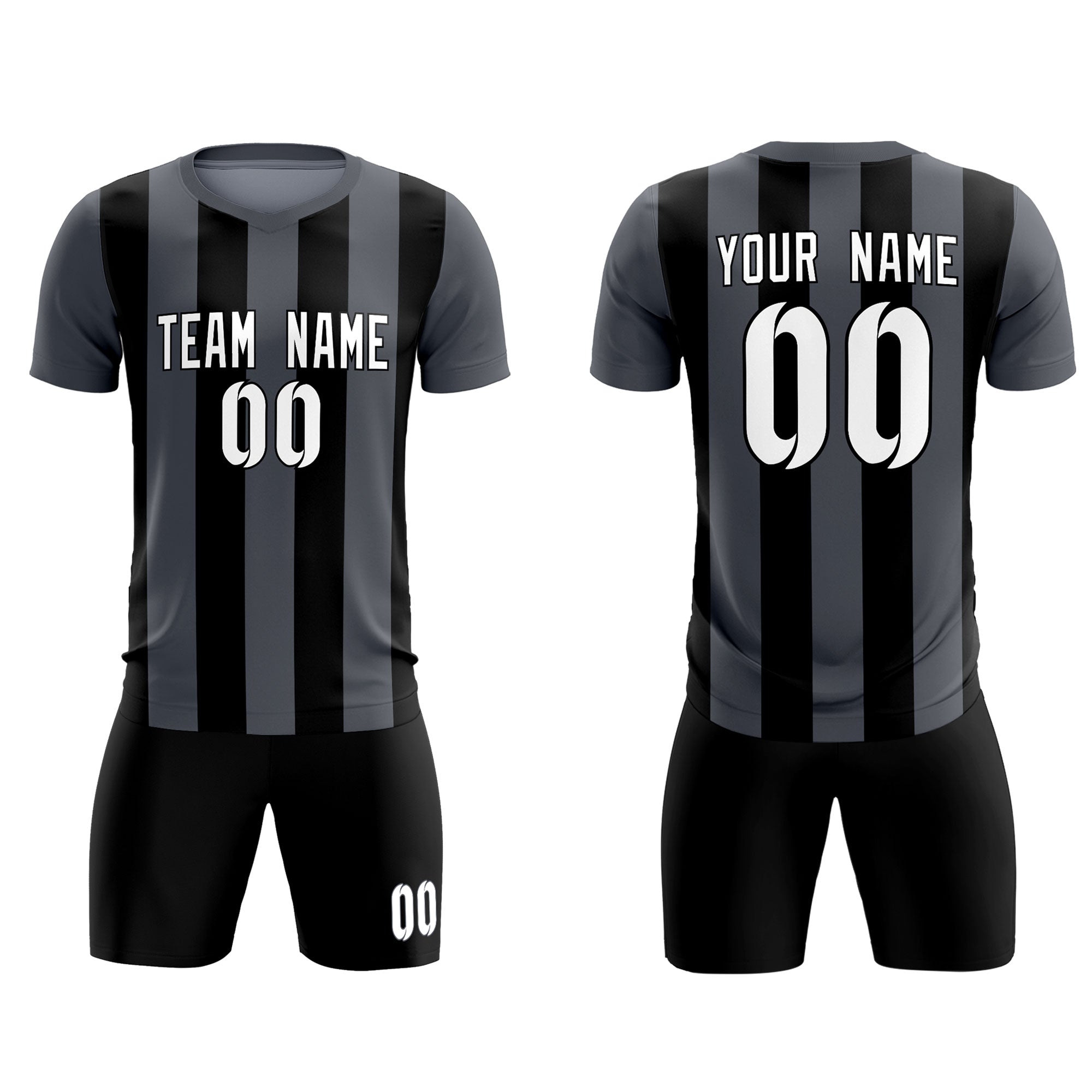 Benutzerdefinierte vertikale Streifen Casual Outdoor-Fußball-Sets-Trikot Benutzerdefinierte vertikale Streifen Casual Outdoor-Fußball-Sets-Trikot
