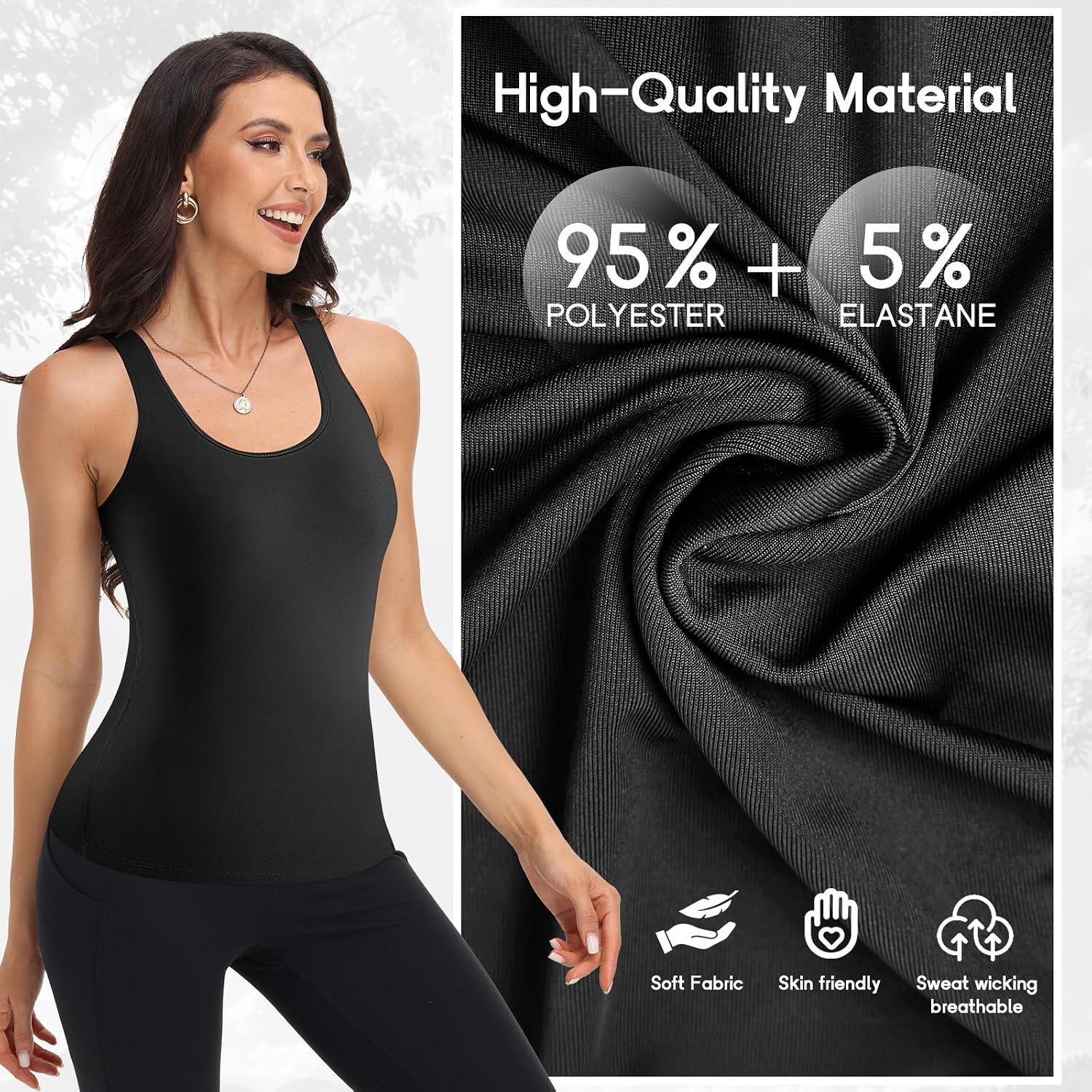 Women's Racerback Compression Tank Top 4 Pack Quick Dry