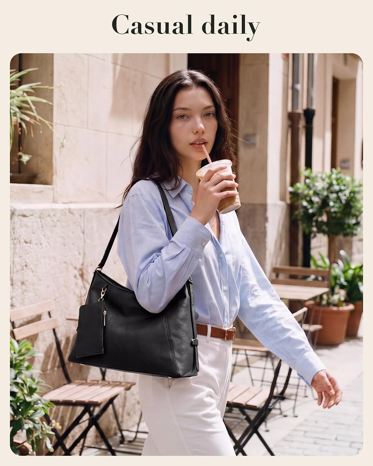 Women's PU Leather Tote Bag 2-Piece Set