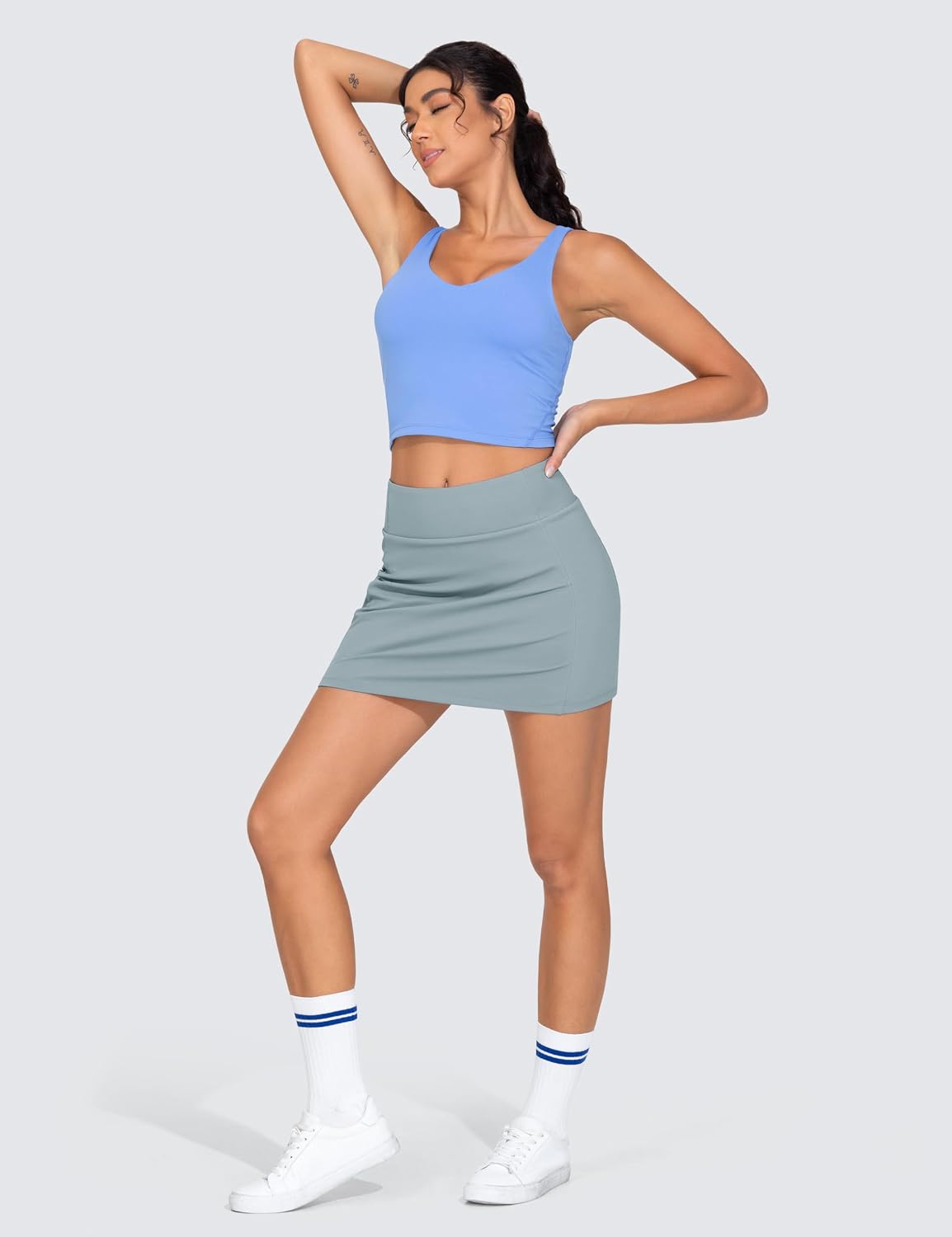 Women's High Waisted Golf Skorts Tennis Mini Athletic Active Skirts Built-in Shorts with 3 Pockets