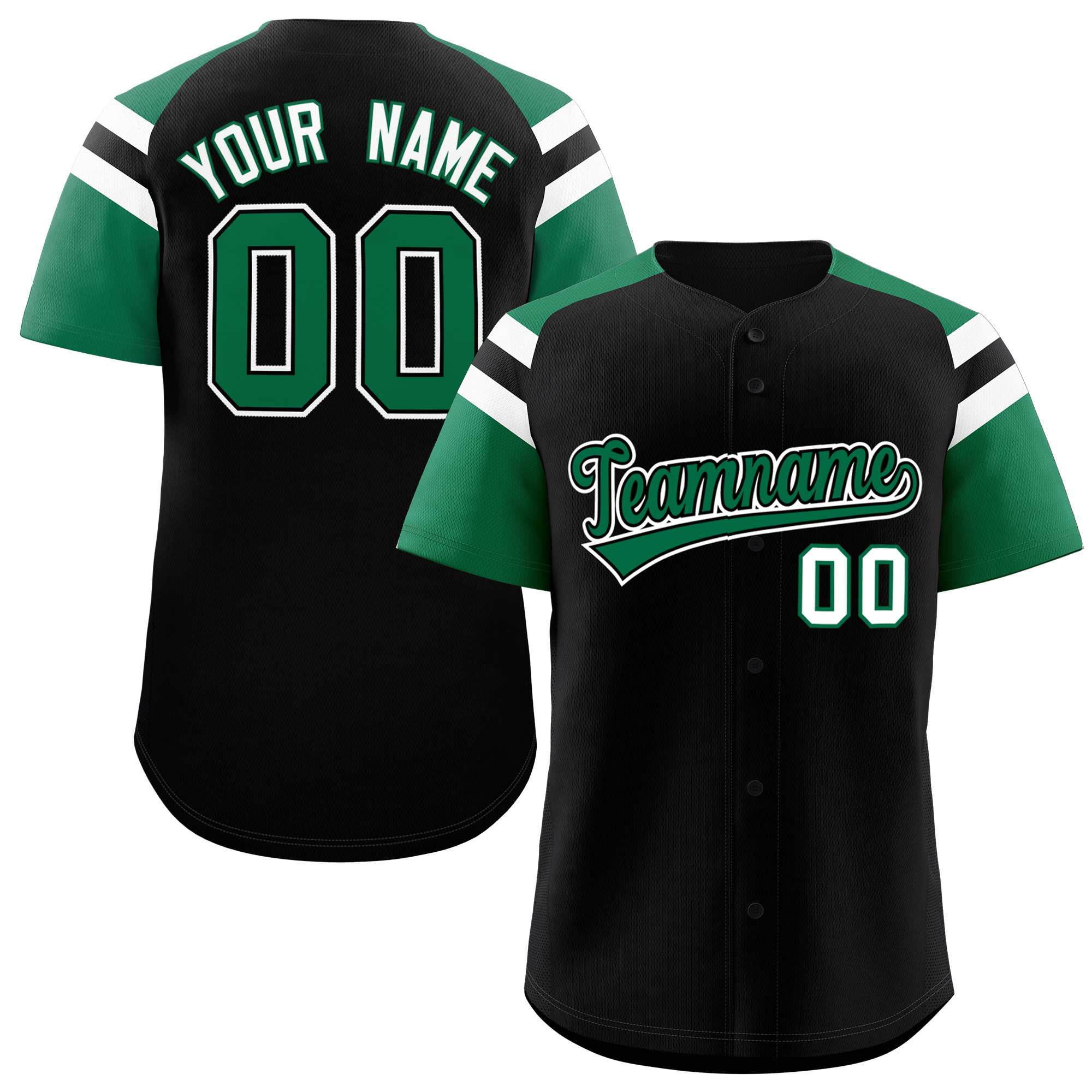Authentisches Baseball-Trikot mit individuell kontrastierenden Raglanärmeln