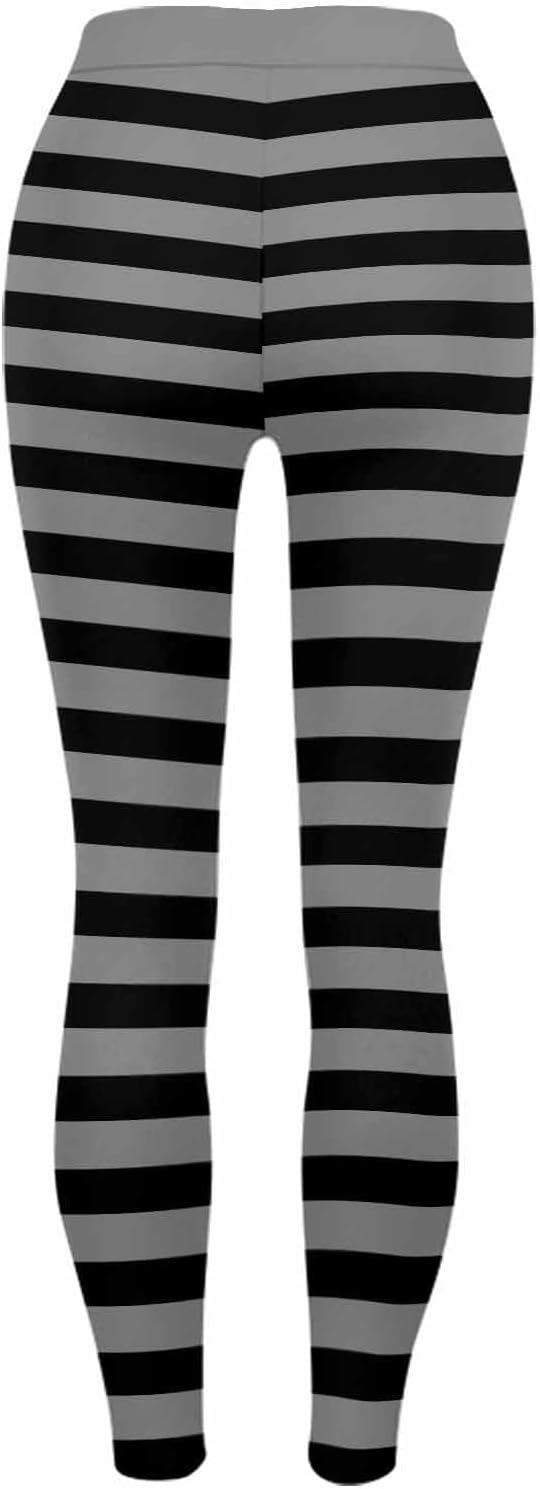 Striped Leggings for Women Halloween Yoga Pants High Waisted Tummy Control Activewear Workout Leggings