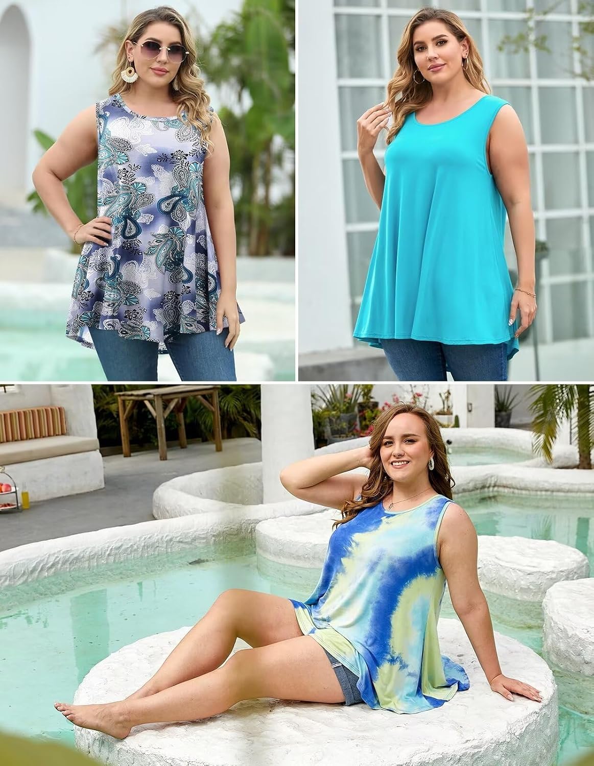 Tank Tops for Women Plus Size Sleevelss Tunic Casual Summer Clothes Swing Shirts Leggings Tank Tops for Women Plus Size Sleevelss Tunic Casual Summer Clothes Swing Shirts Leggings