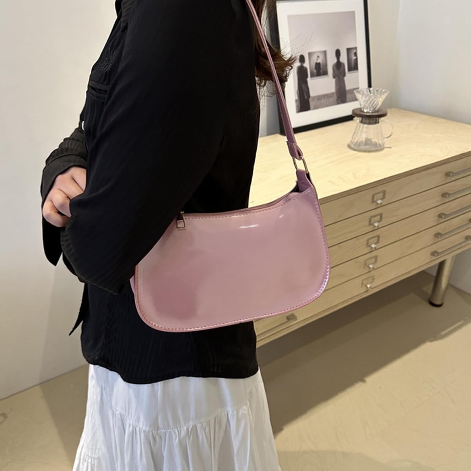 Contemporary Shoulder Bag Purse with Zippered Closure Stylish Underarm Bag PU Leather Satchel Handbag for Women Women & 39 s Out Contemporary Shoulder Bag Purse with Zippered Closure Stylish Underarm Bag PU Leather Satchel Handbag for Women Women & 39 s Out