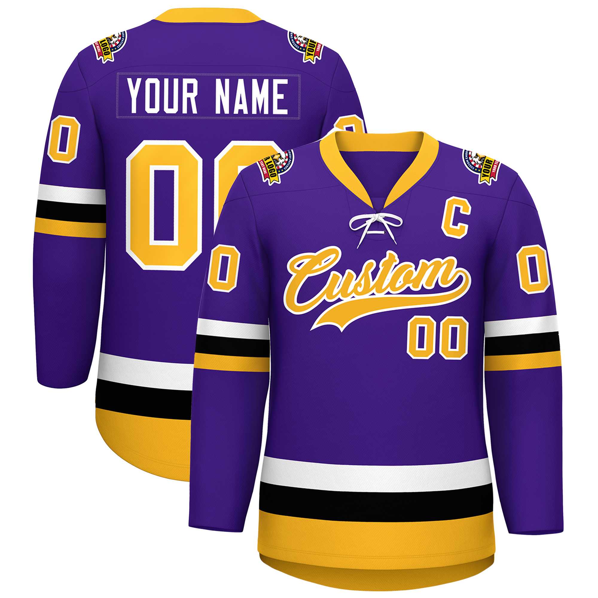 Custom Lace-Up Neck Hockey Jersey