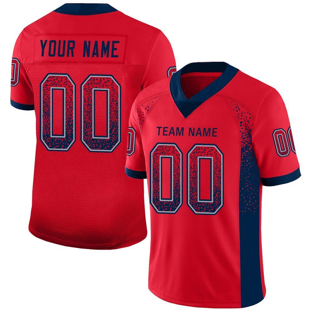 Benutzerdefiniertes authentisches Drift Fashion Mesh-Fußballtrikot in Scarlet Navy-Grau